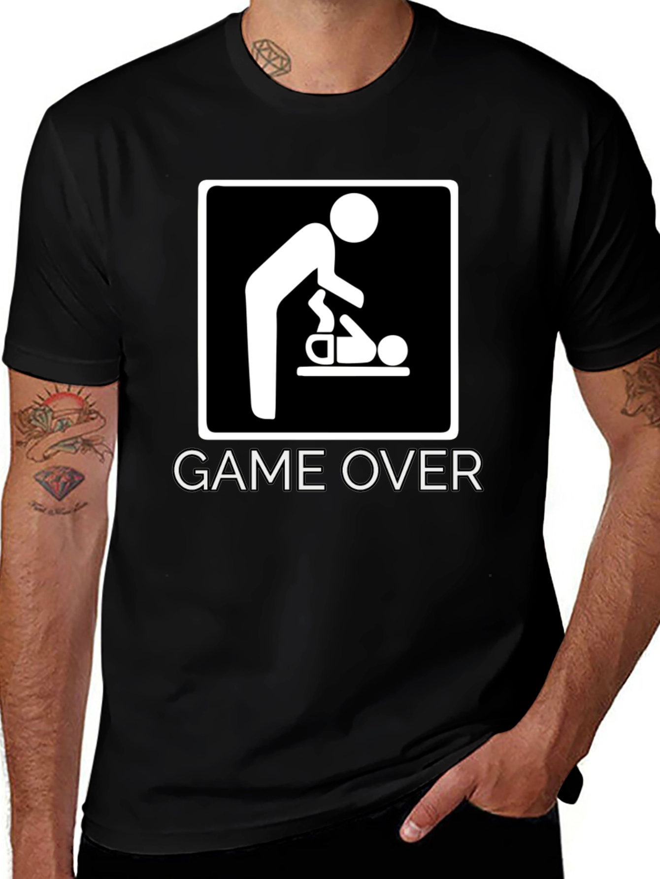Variant 20 of Game Over Baby Changing T-Shirt