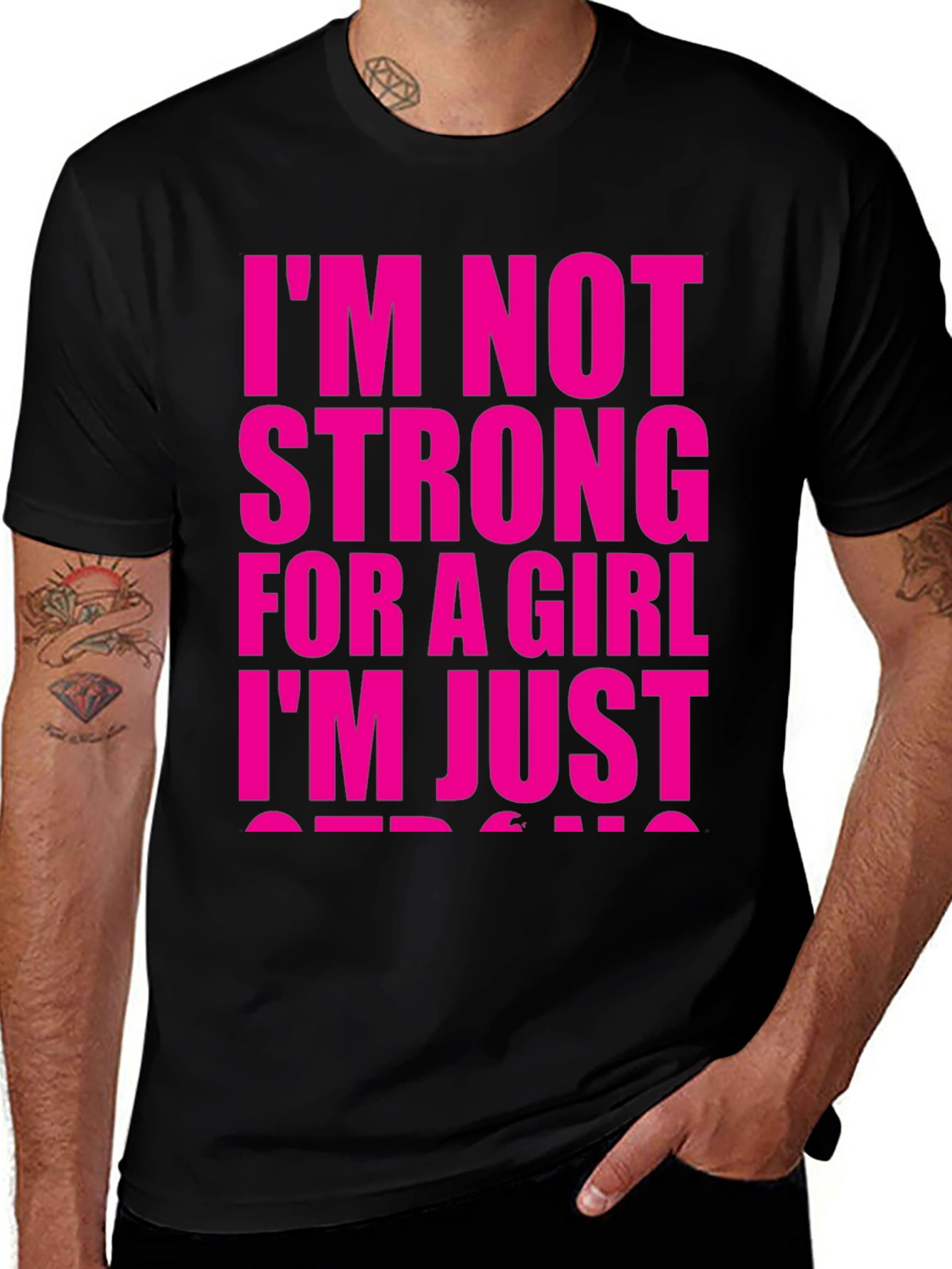 Variant 5 of Strong Girl Black Graphic Tee Shirt