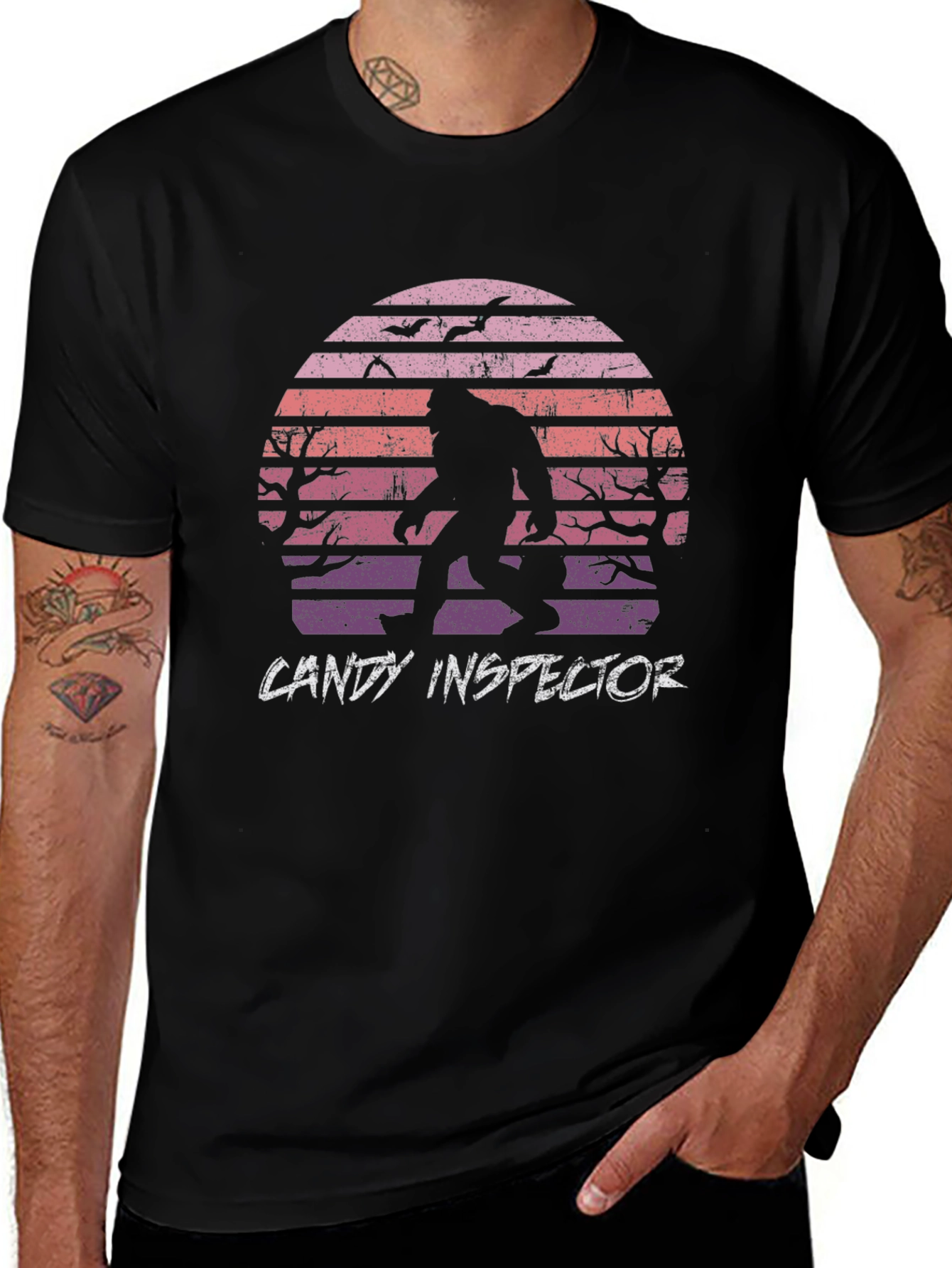 Candy Inspector Bigfoot Halloween T-Shirt
