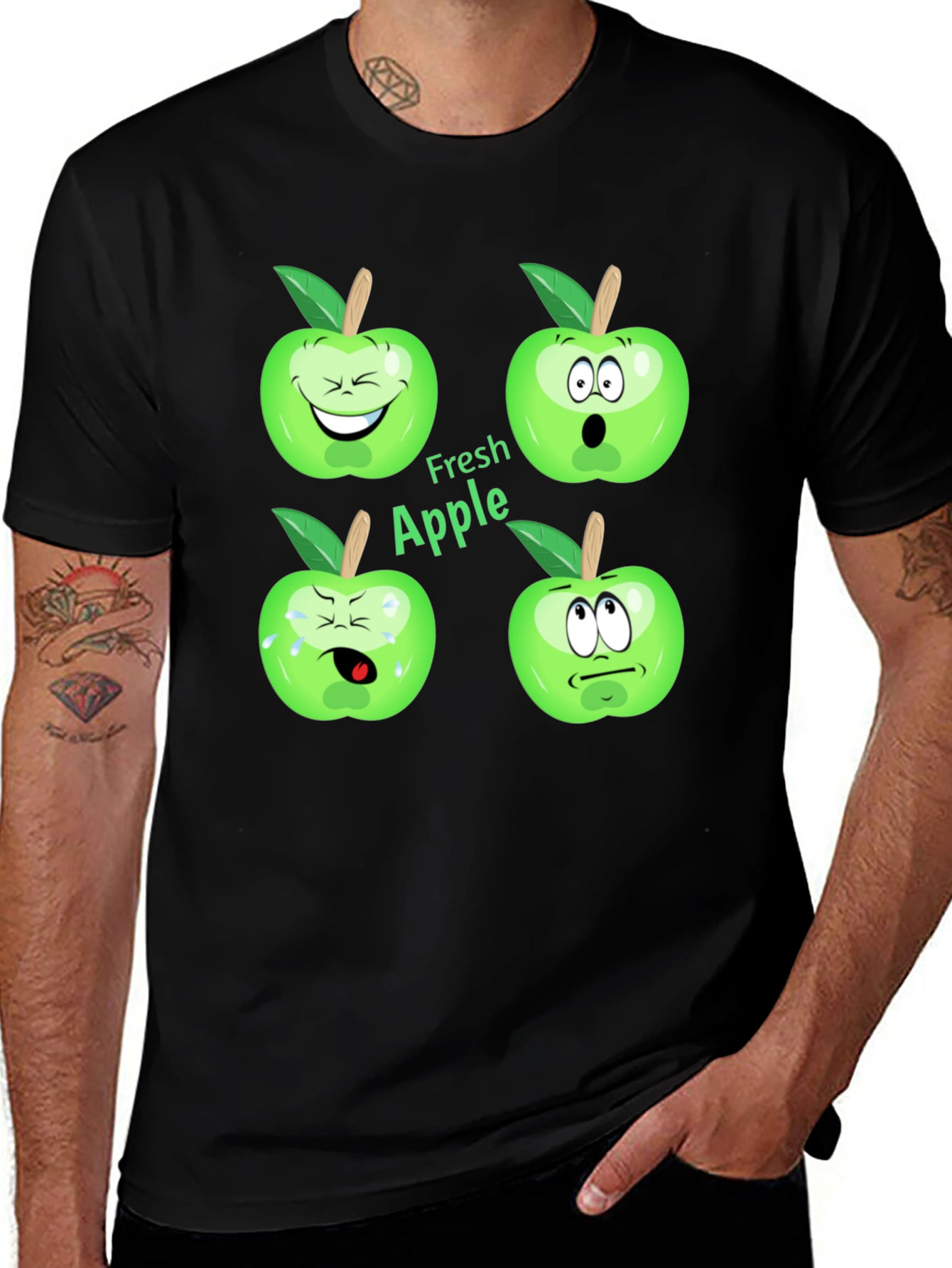 Variant 23 of Funny Fresh Apple Graphic T-Shirt