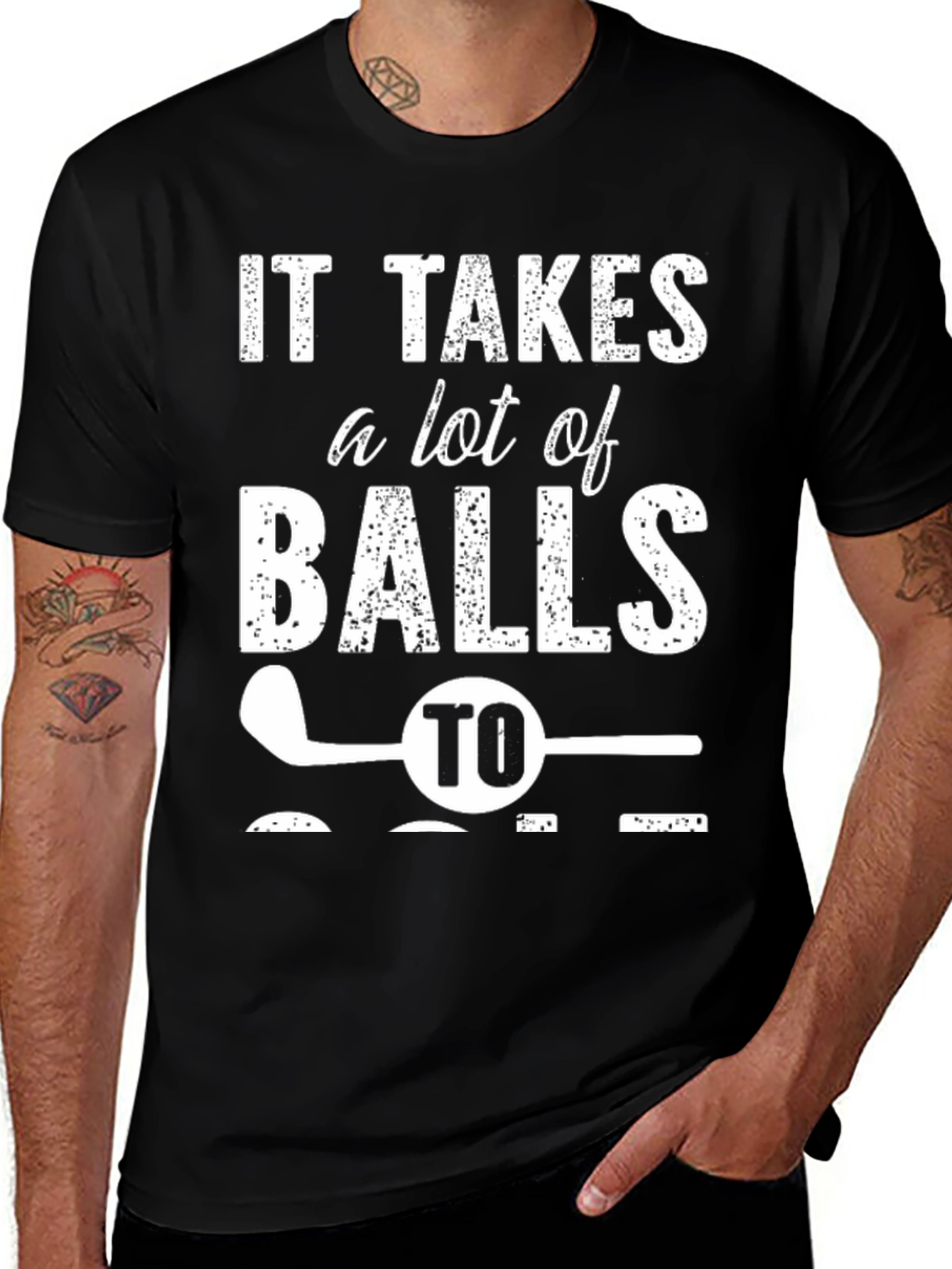 Variant 26 of Funny Golf T-Shirt: It Takes a Lot of Balls to Golf Tee