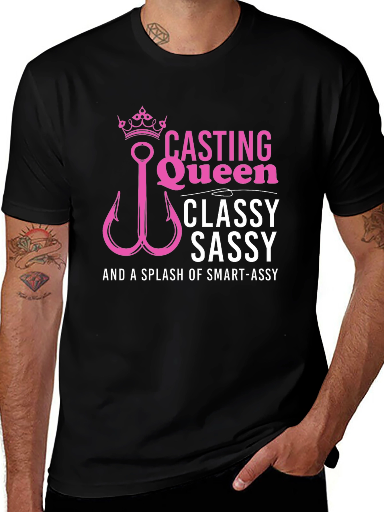 Variant 18 of Casting Queen Tee: Classy, Sassy, Smart-Assy Fishing Shirt
