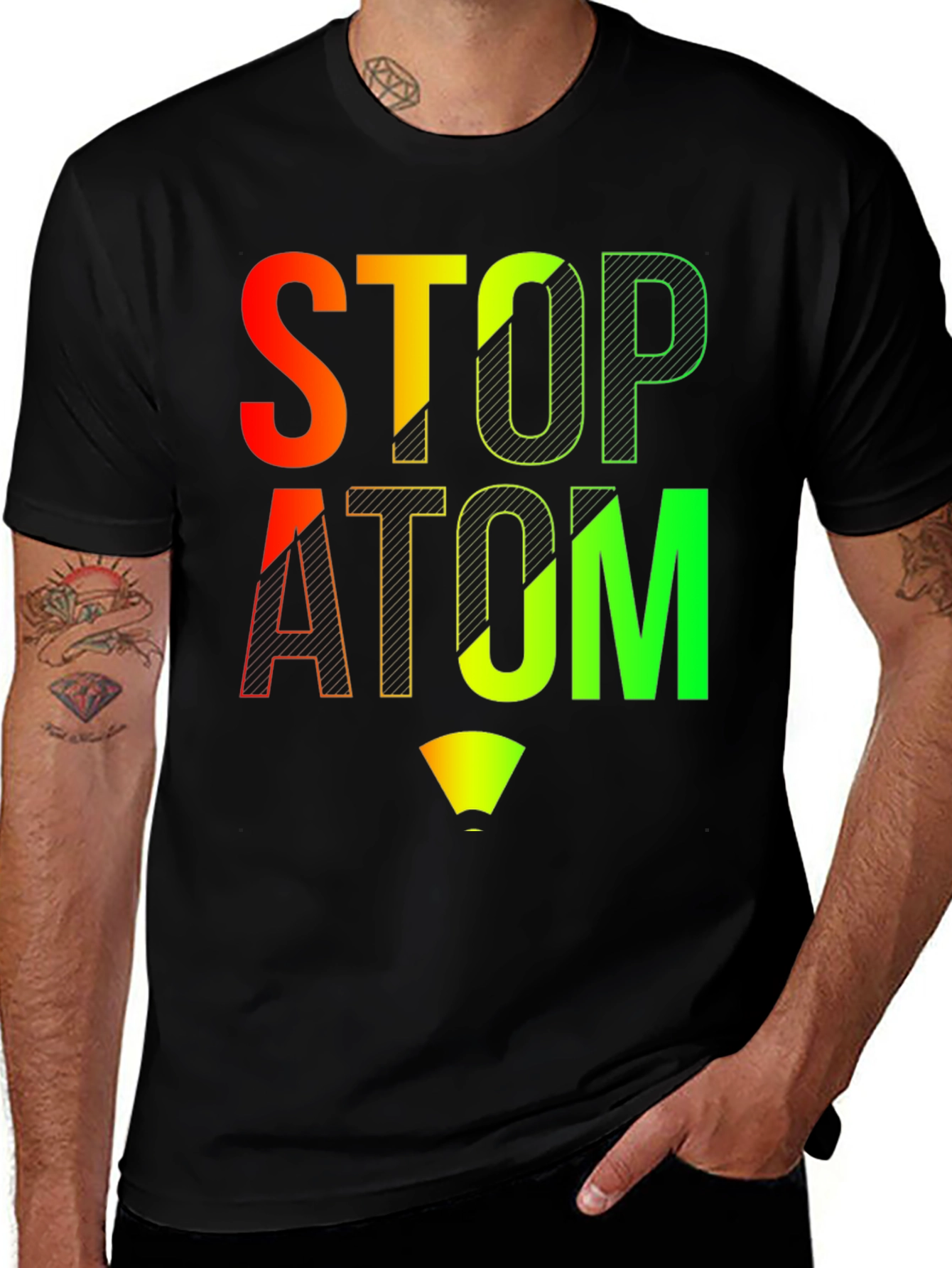 Variant 29 of Stop Atom T-Shirt - Colorful Graphic Tee