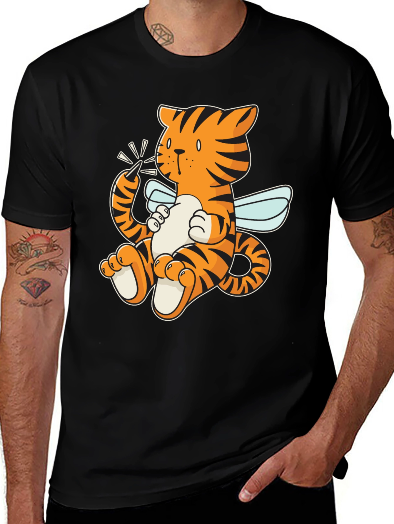 Tiger Bee Graphic T-Shirt - Fun & Unique Design