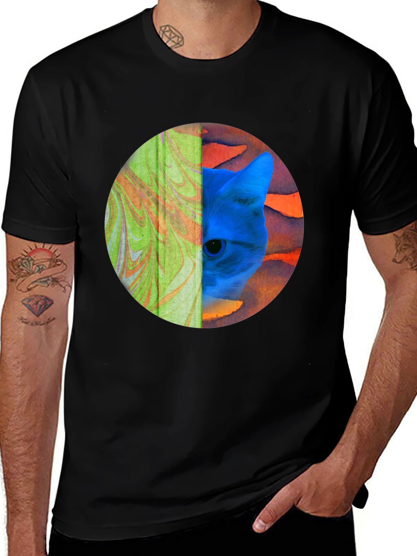 Variant 19 of Abstract Cat Graphic T-Shirt