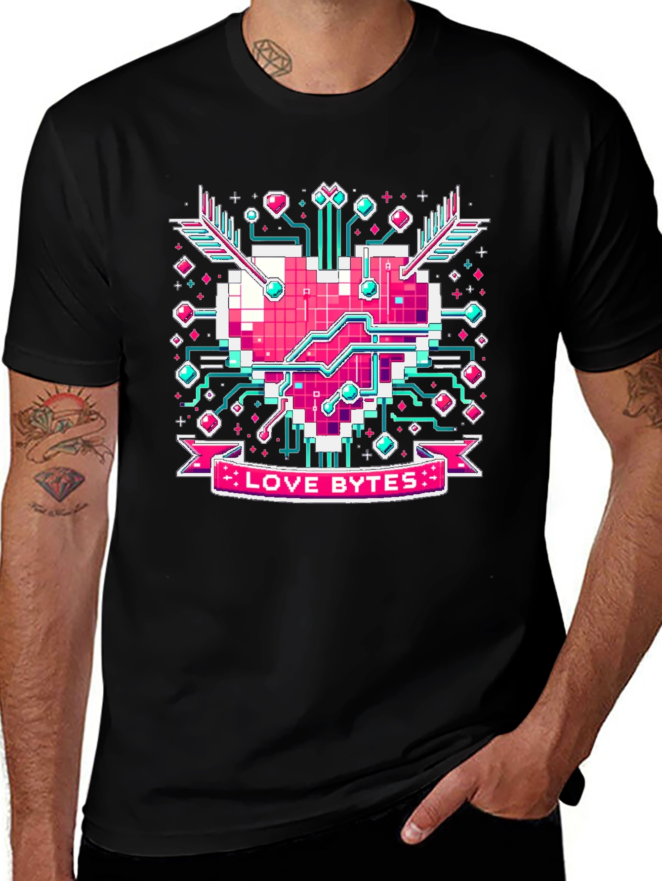 Variant 19 of Love Bytes Graphic Tee - Geek Valentine's Day