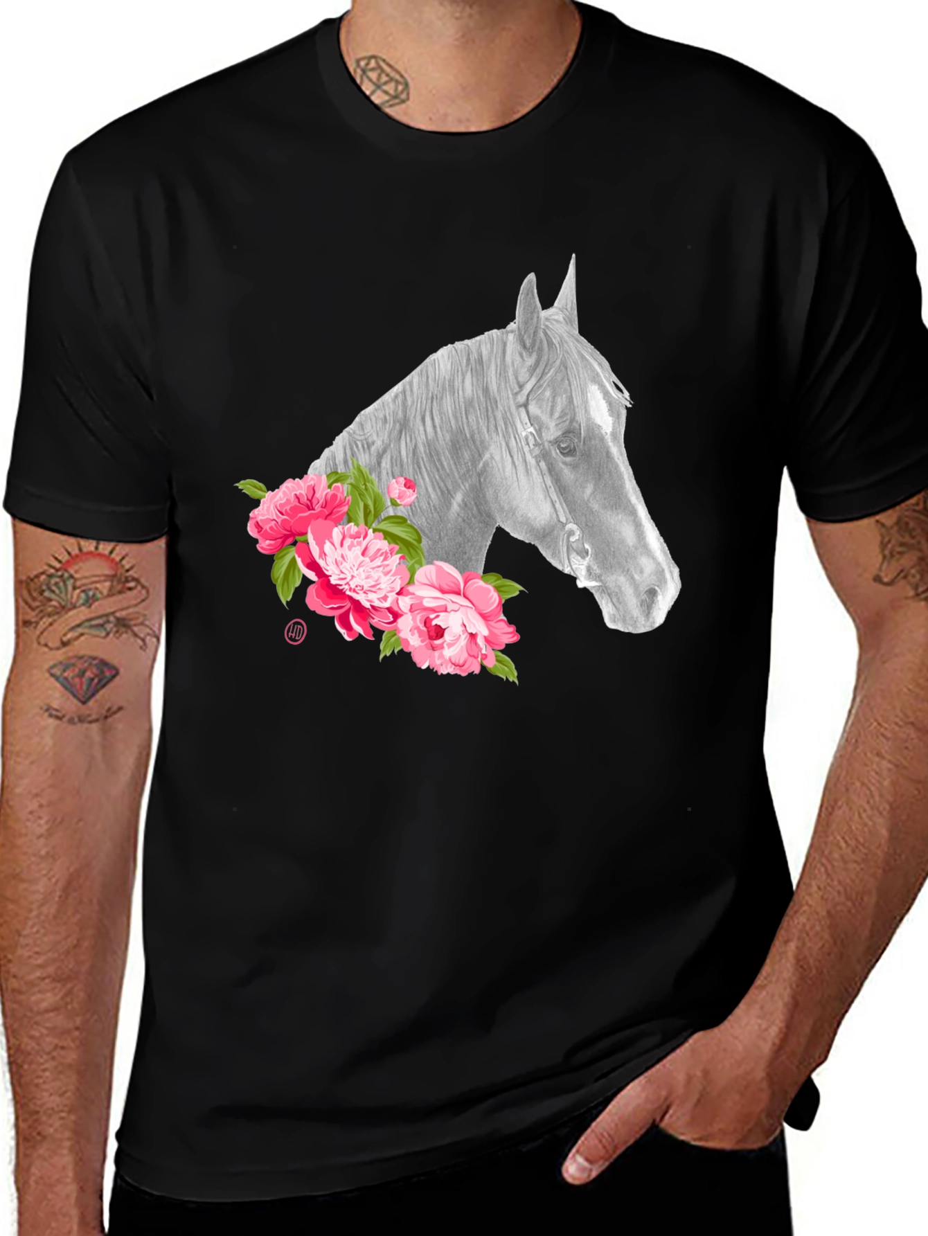 Horse & Floral Graphic Tee