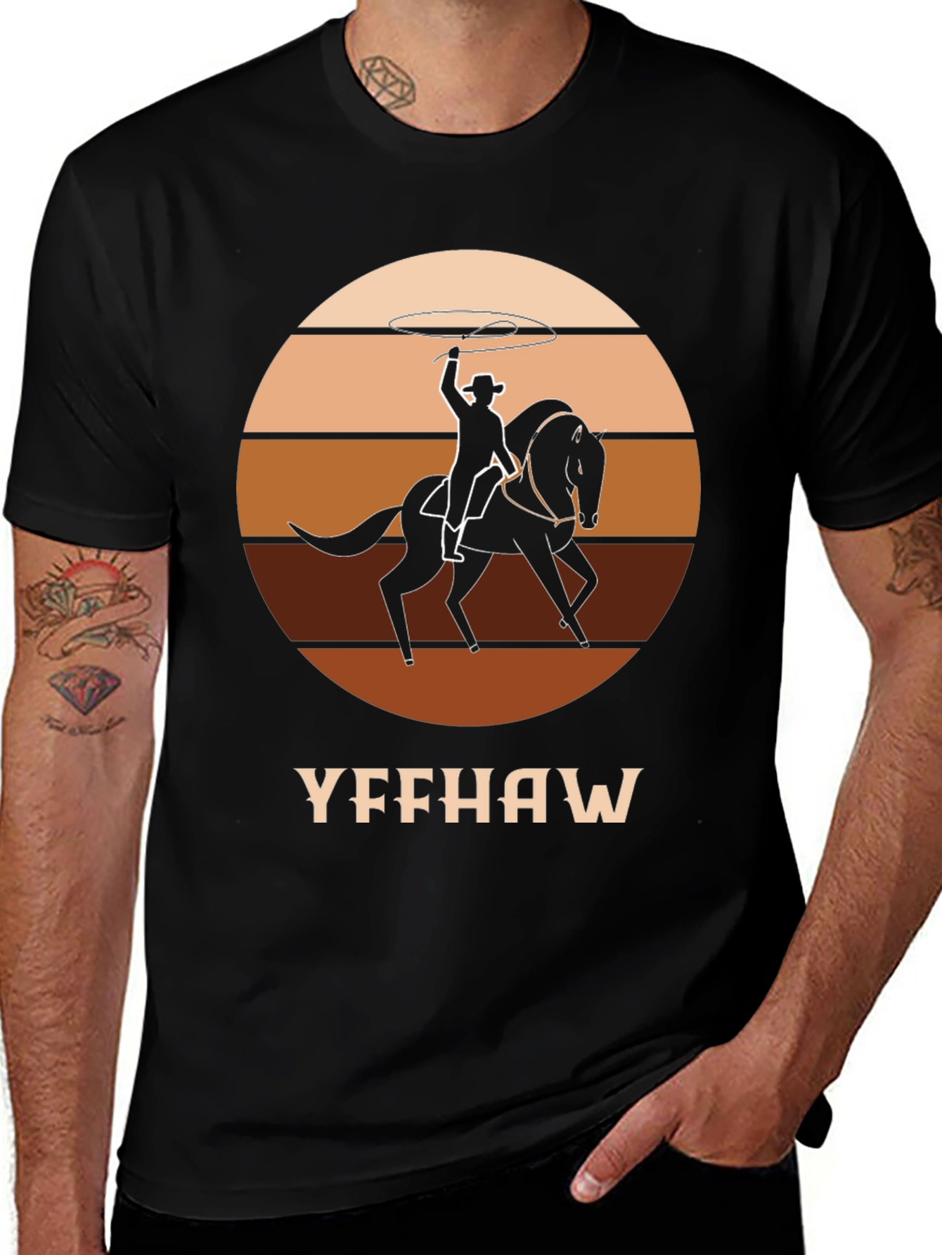 Variant 10 of Yeehaw Cowboy Horse T-Shirt - Western Style Tee