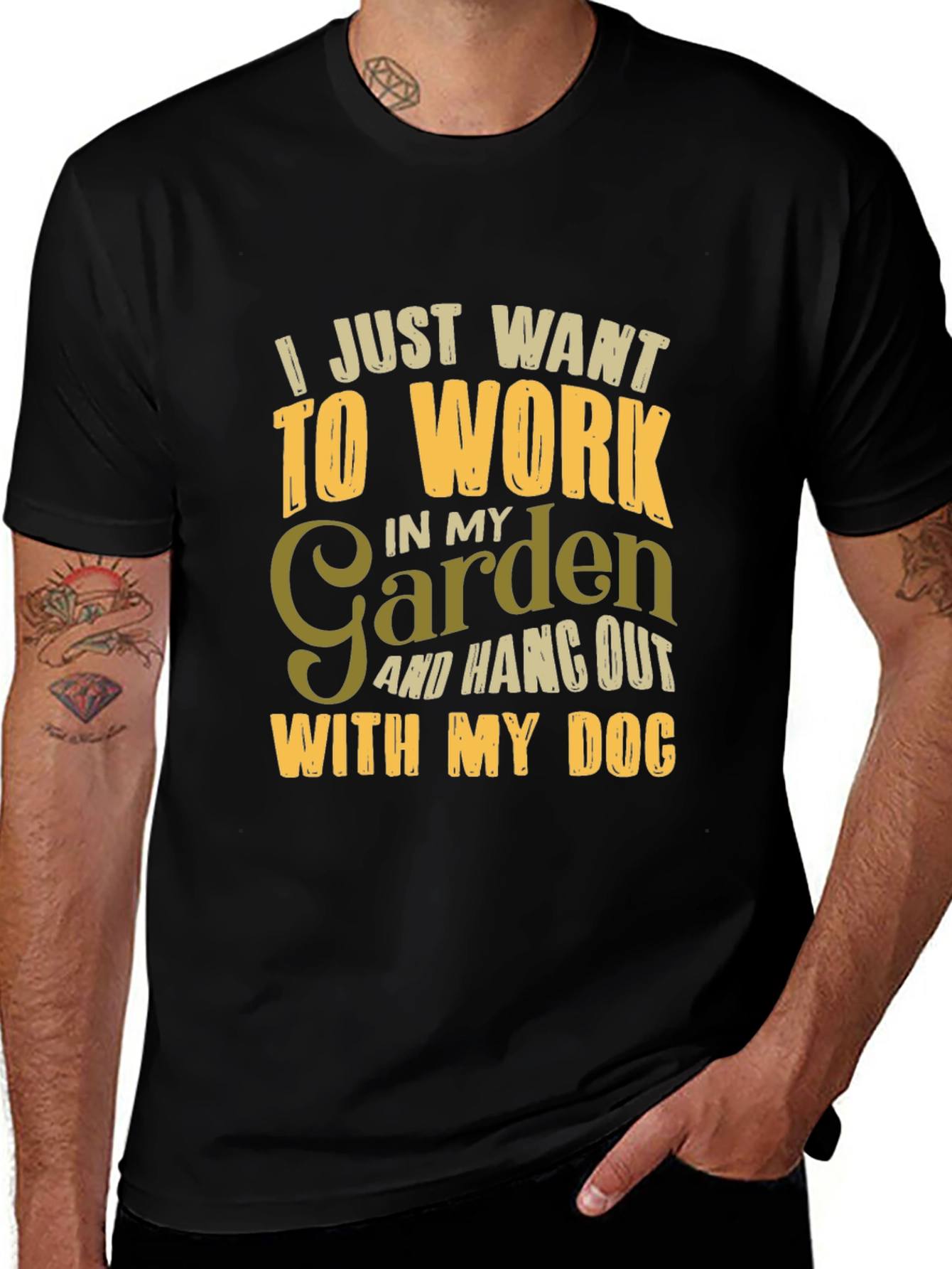 Variant 30 of Gardener T-Shirt: Work in My Garden, Hang with My Dog