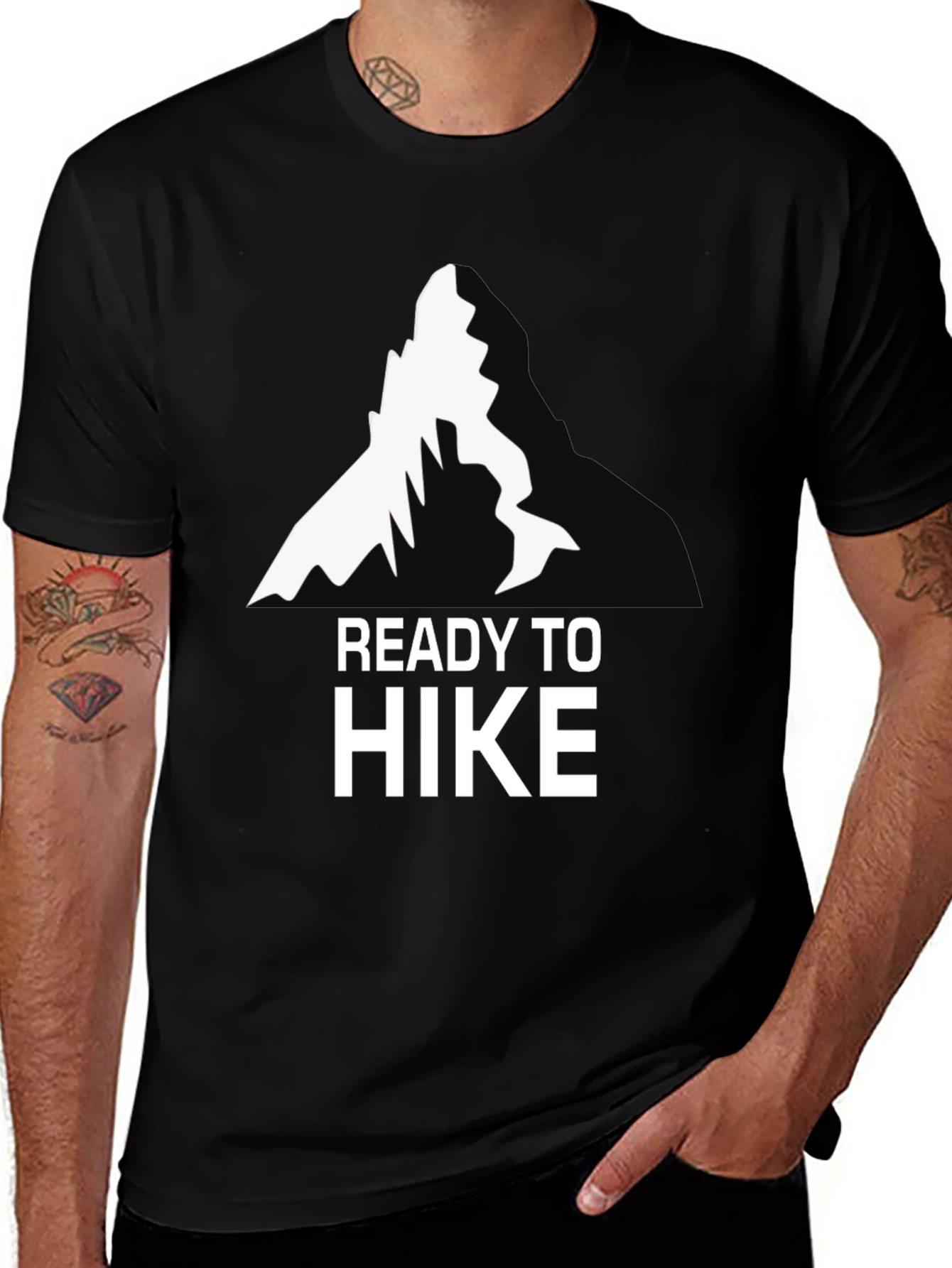 Variant 19 of Ready To Hike T-Shirt - Mountain Design