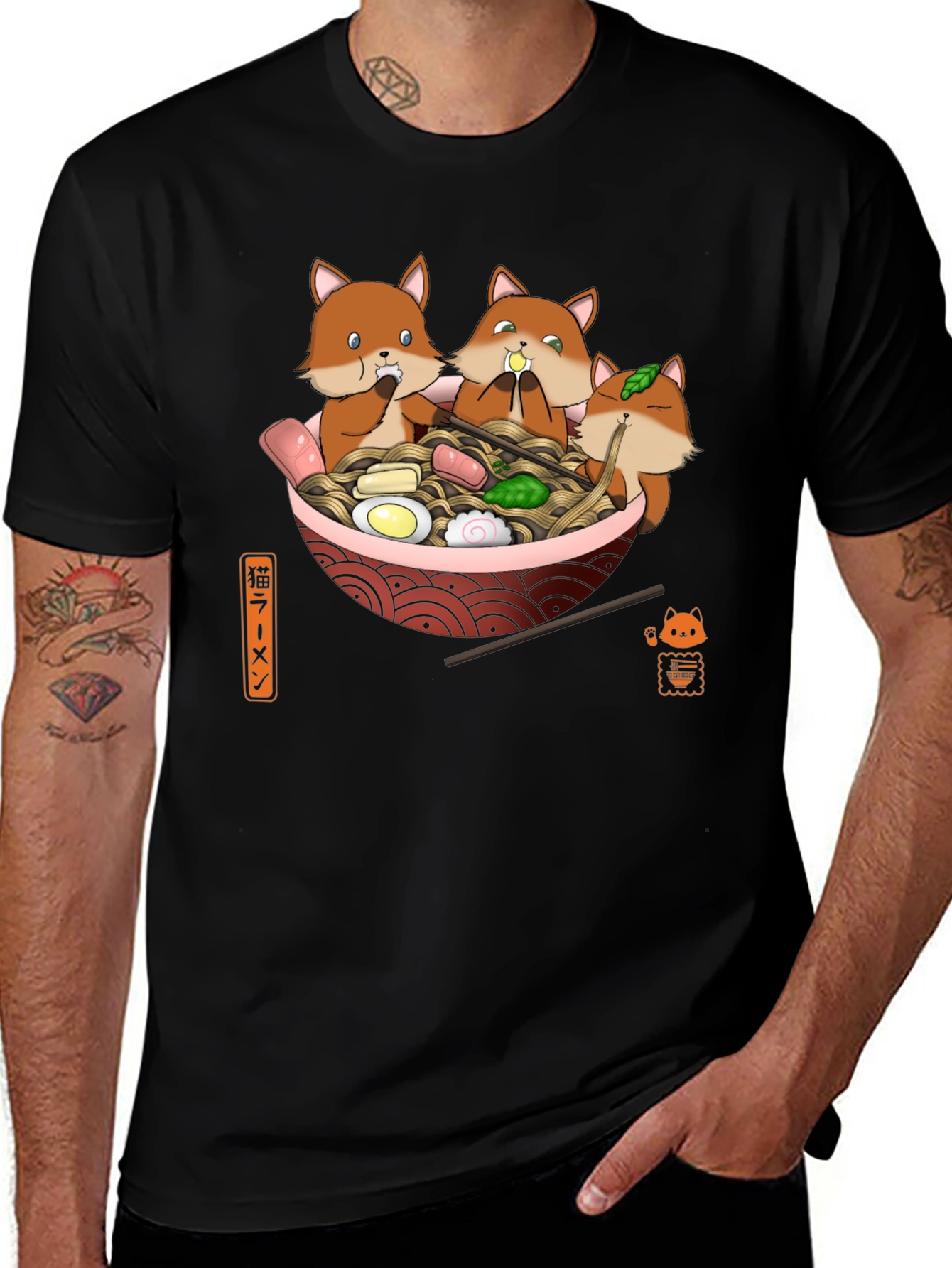 Variant 16 of Fox Ramen T-Shirt: Cute Cartoon Graphic Tee