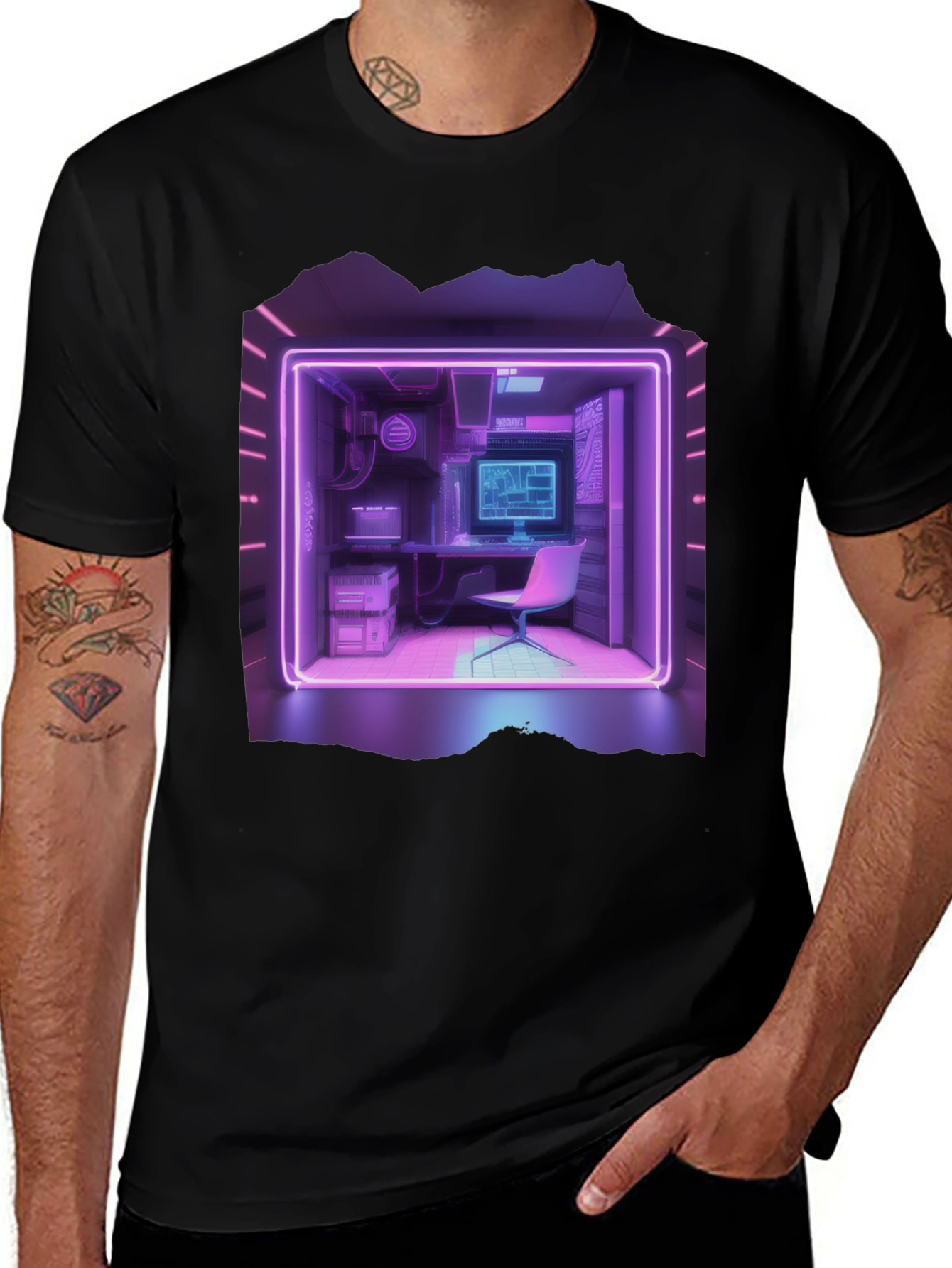 Retro Cyberpunk Gamer Room T-Shirt