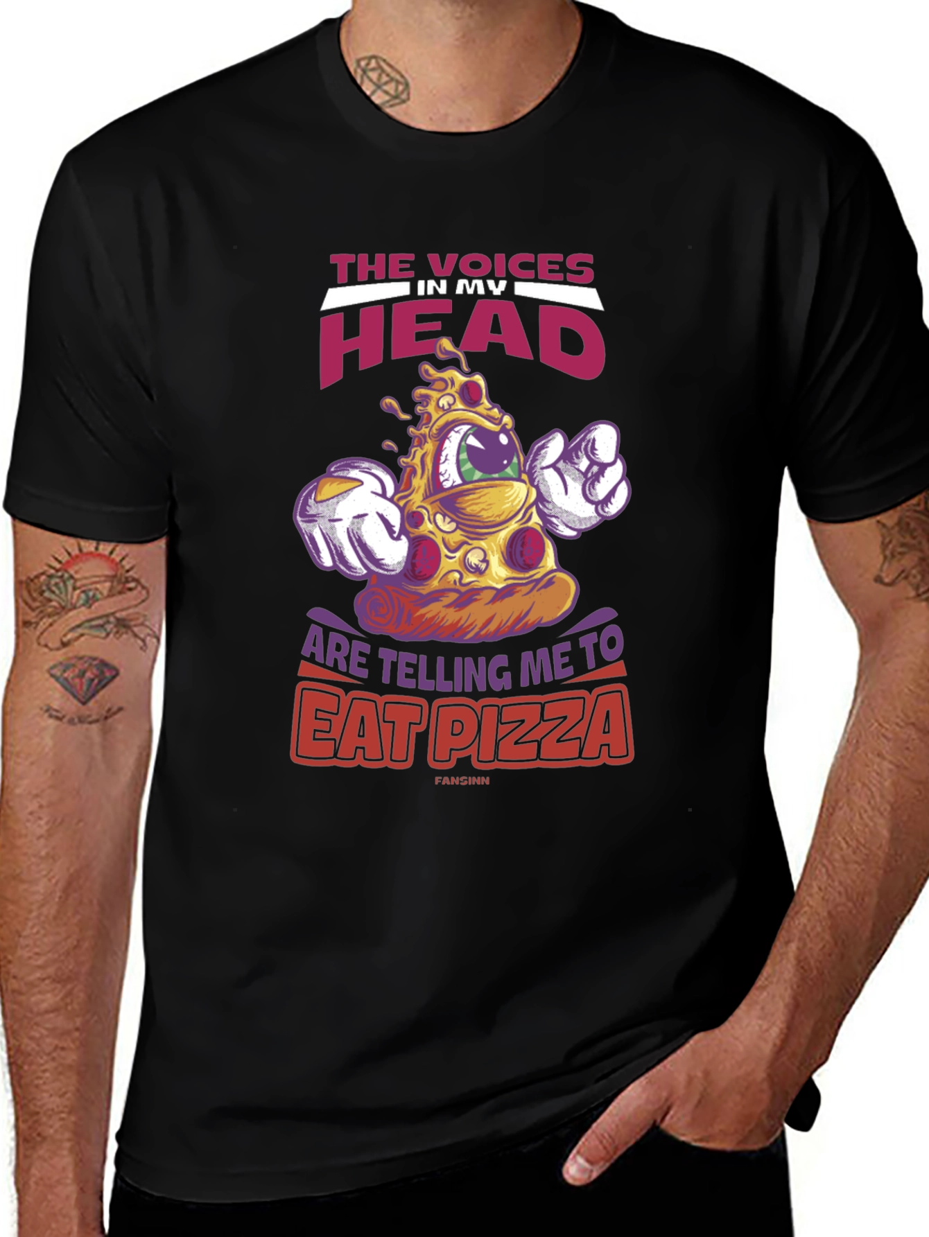 Variant 19 of Eat Pizza Tee: Voices in My Head T-Shirt