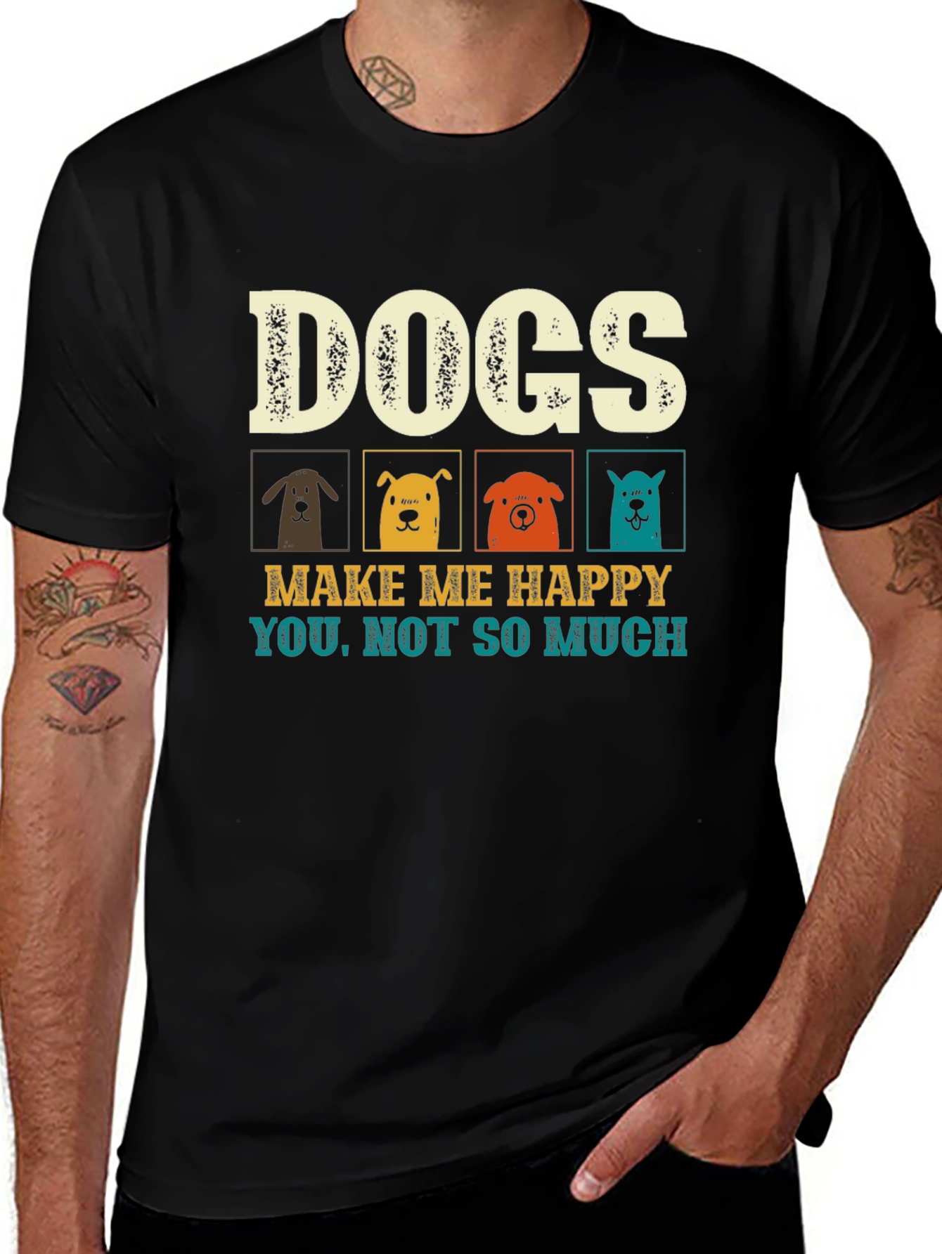 Variant 24 of Dogs Make Me Happy Graphic Tee
