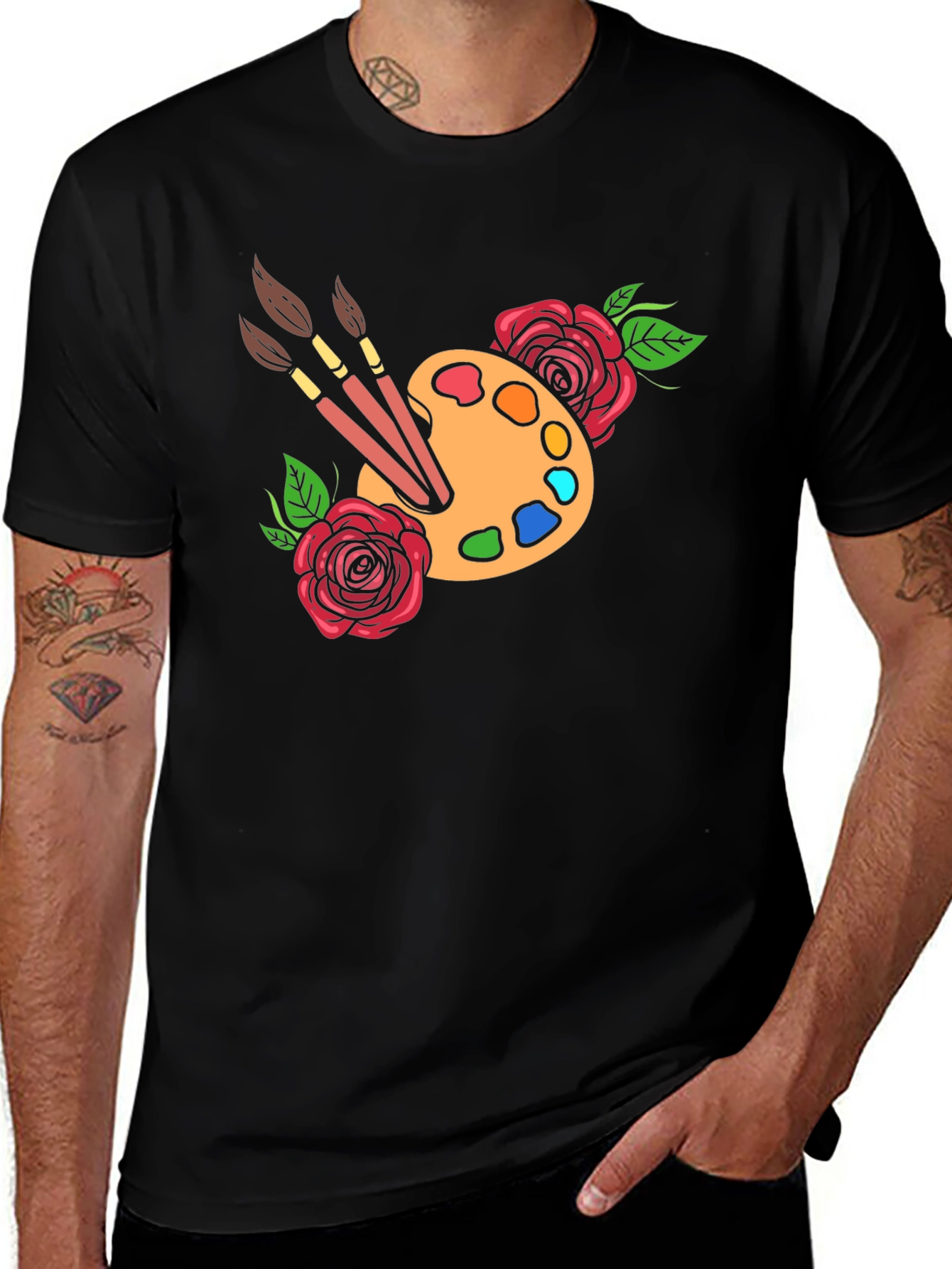 Artist Palette T-Shirt - Floral Painter Tee