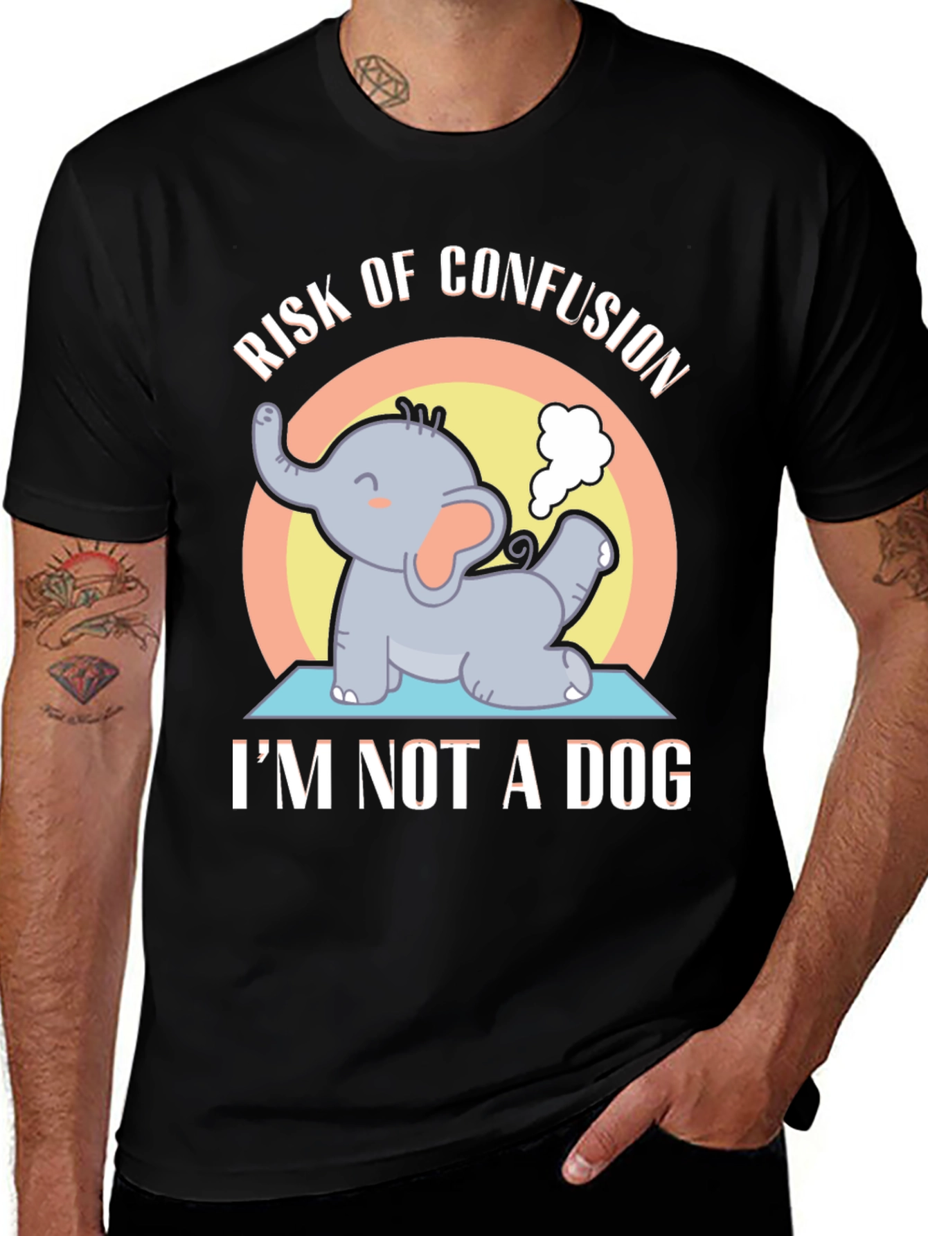 Variant 13 of Funny Elephant T-Shirt - Risk of Confusion, I'm Not a Dog
