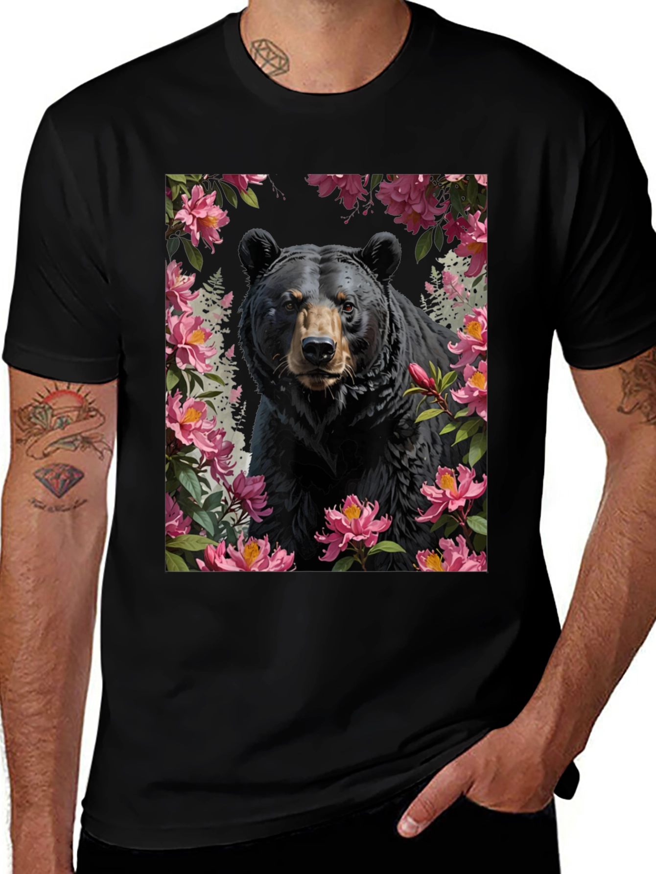 Variant 10 of Black Bear Floral T-Shirt