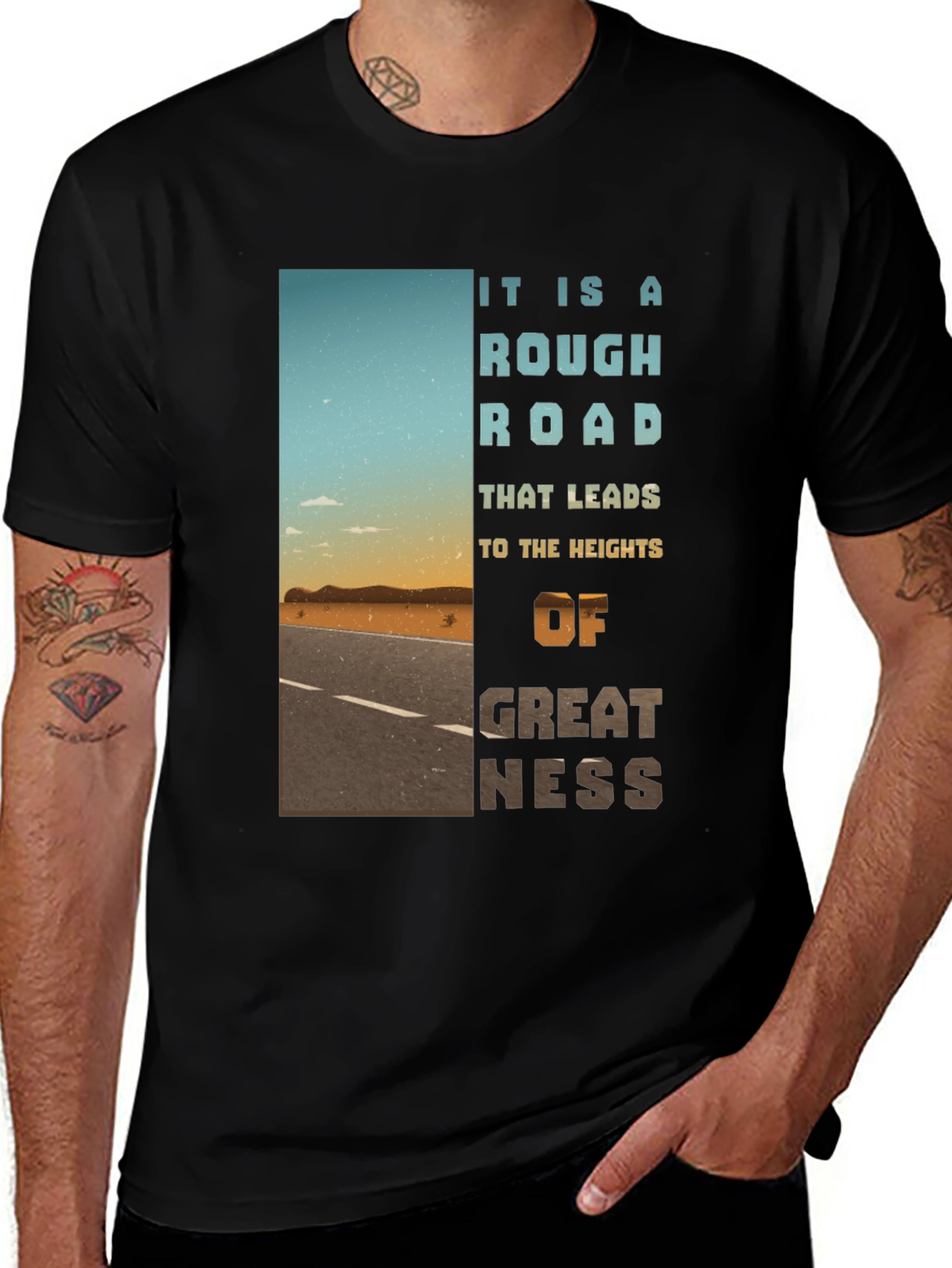 Variant 6 of Rough Road Greatness Black T-Shirt