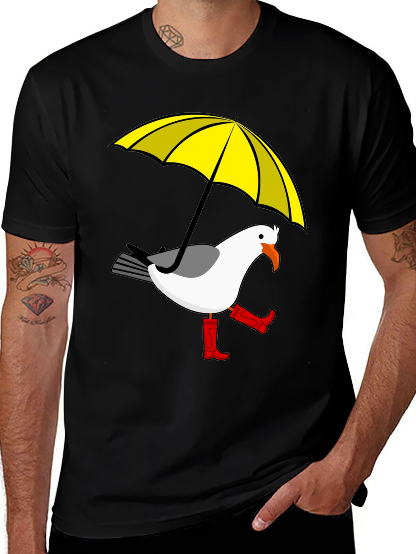 Variant 6 of Rainy Day Seagull T-Shirt