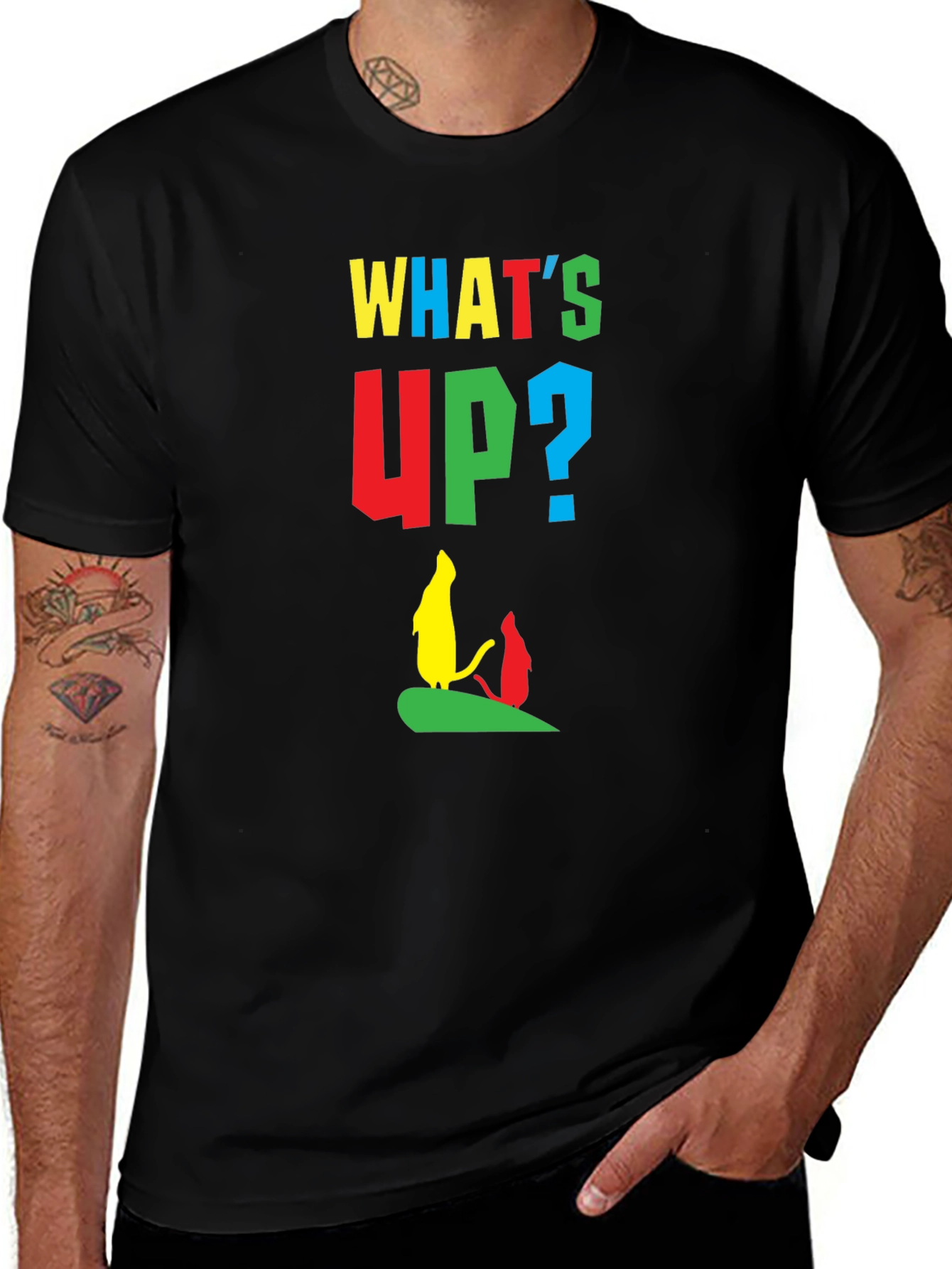 Variant 14 of Whimsical Cartoon Graphic Tee - What's Up?
