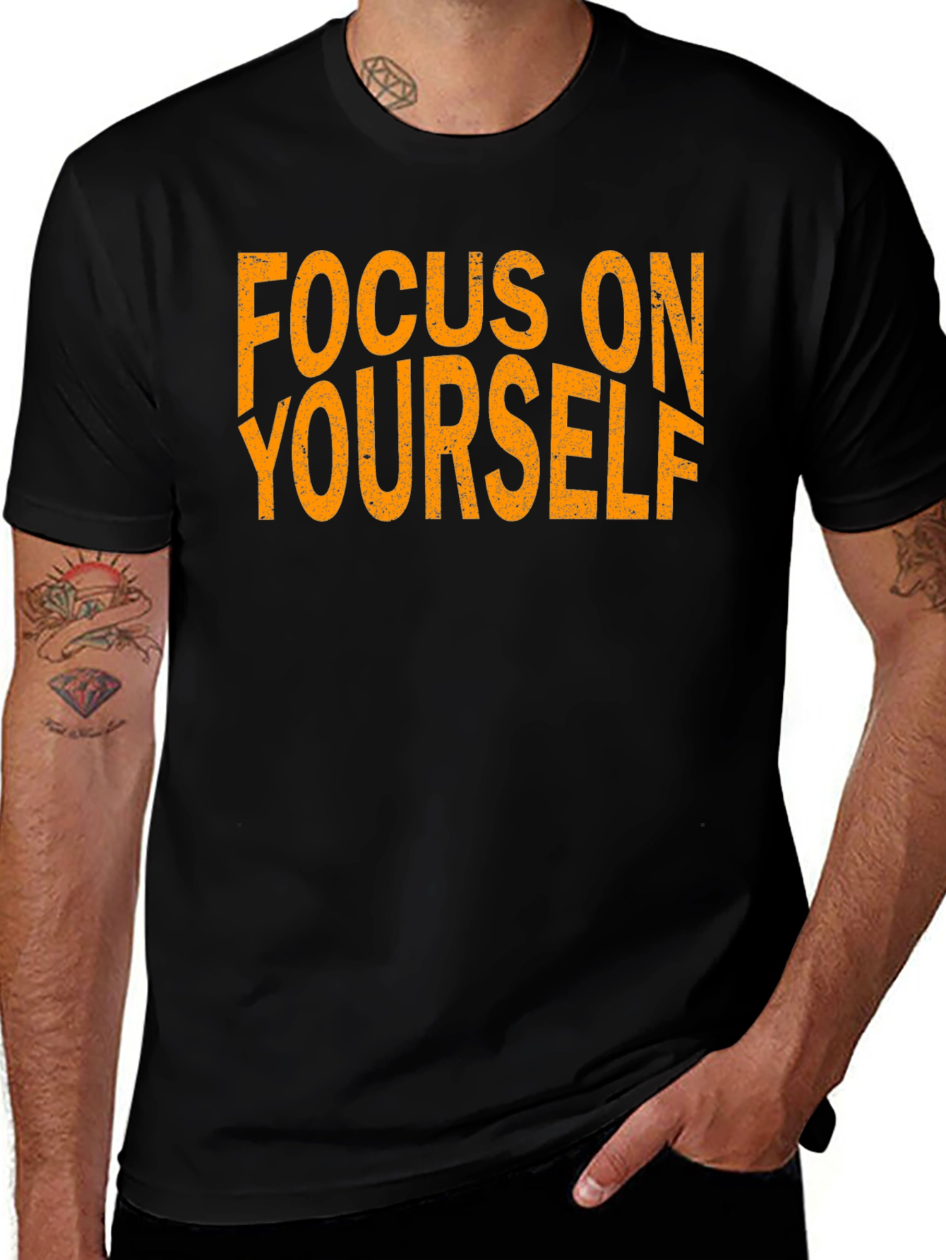 Variant 26 of Focus On Yourself Black T-Shirt