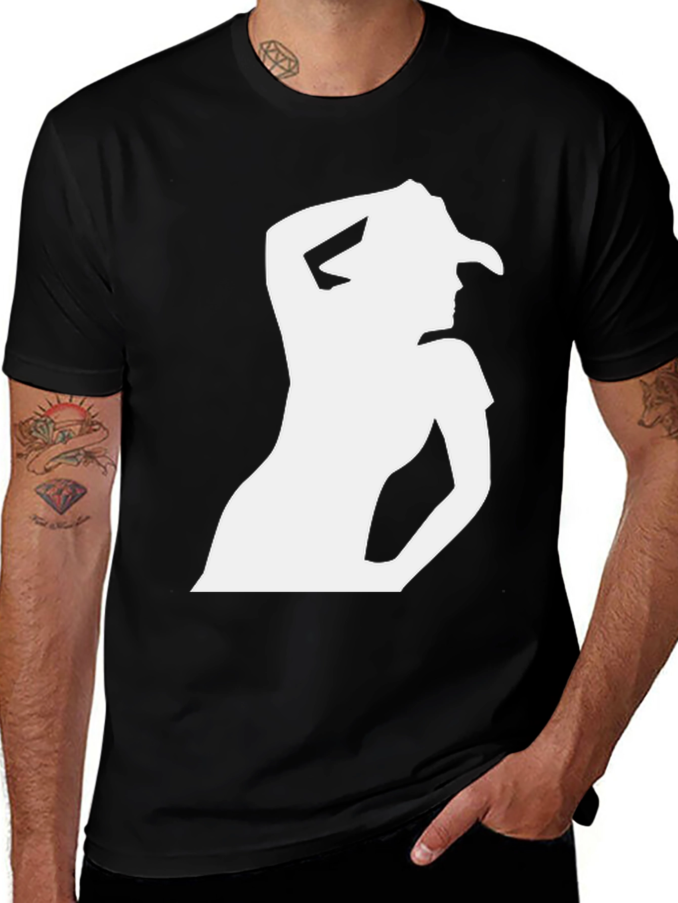 Variant 15 of Cowgirl Silhouette Graphic Tee - Black