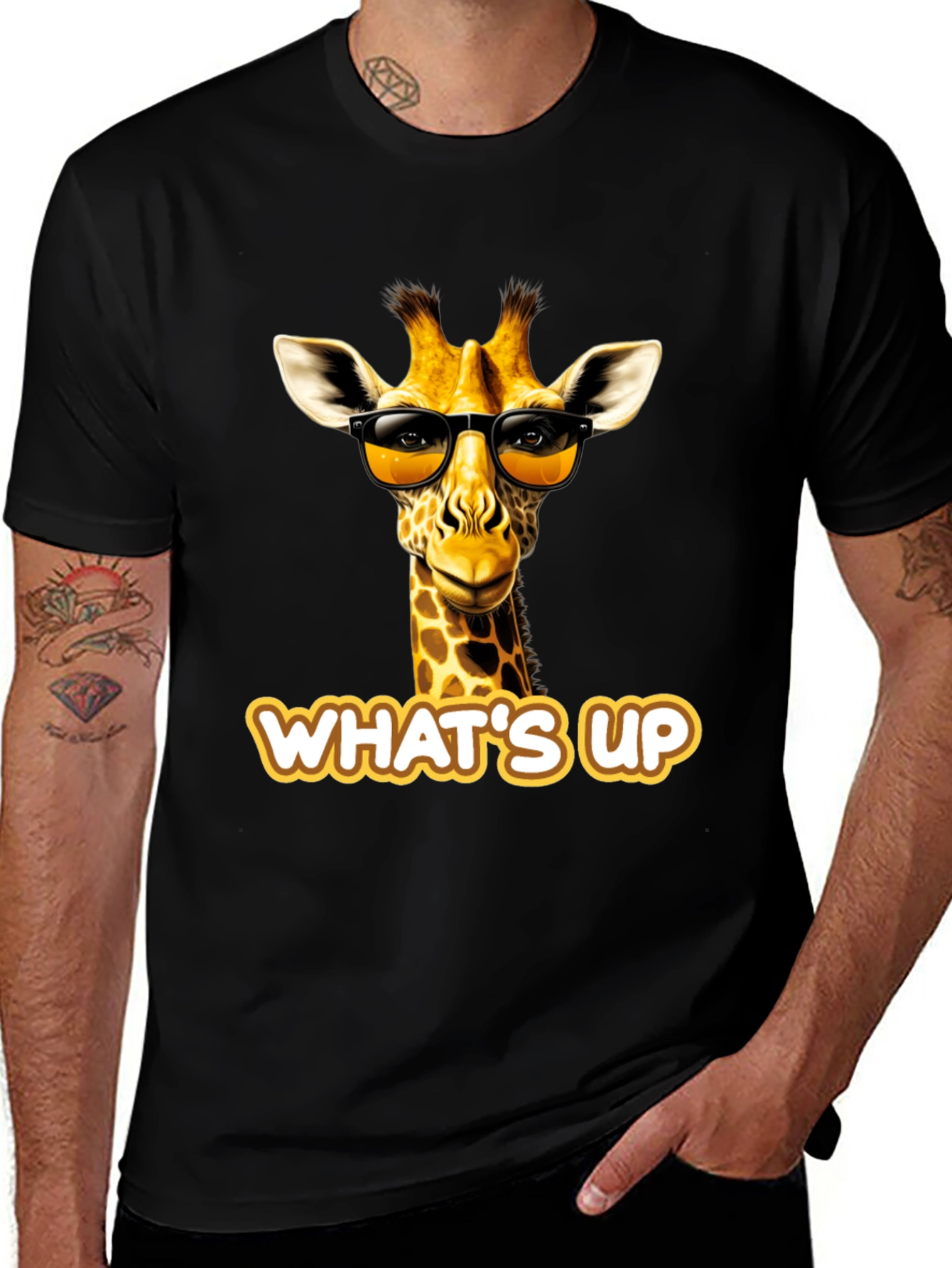 Variant 4 of Cool Giraffe T-Shirt: What's Up?