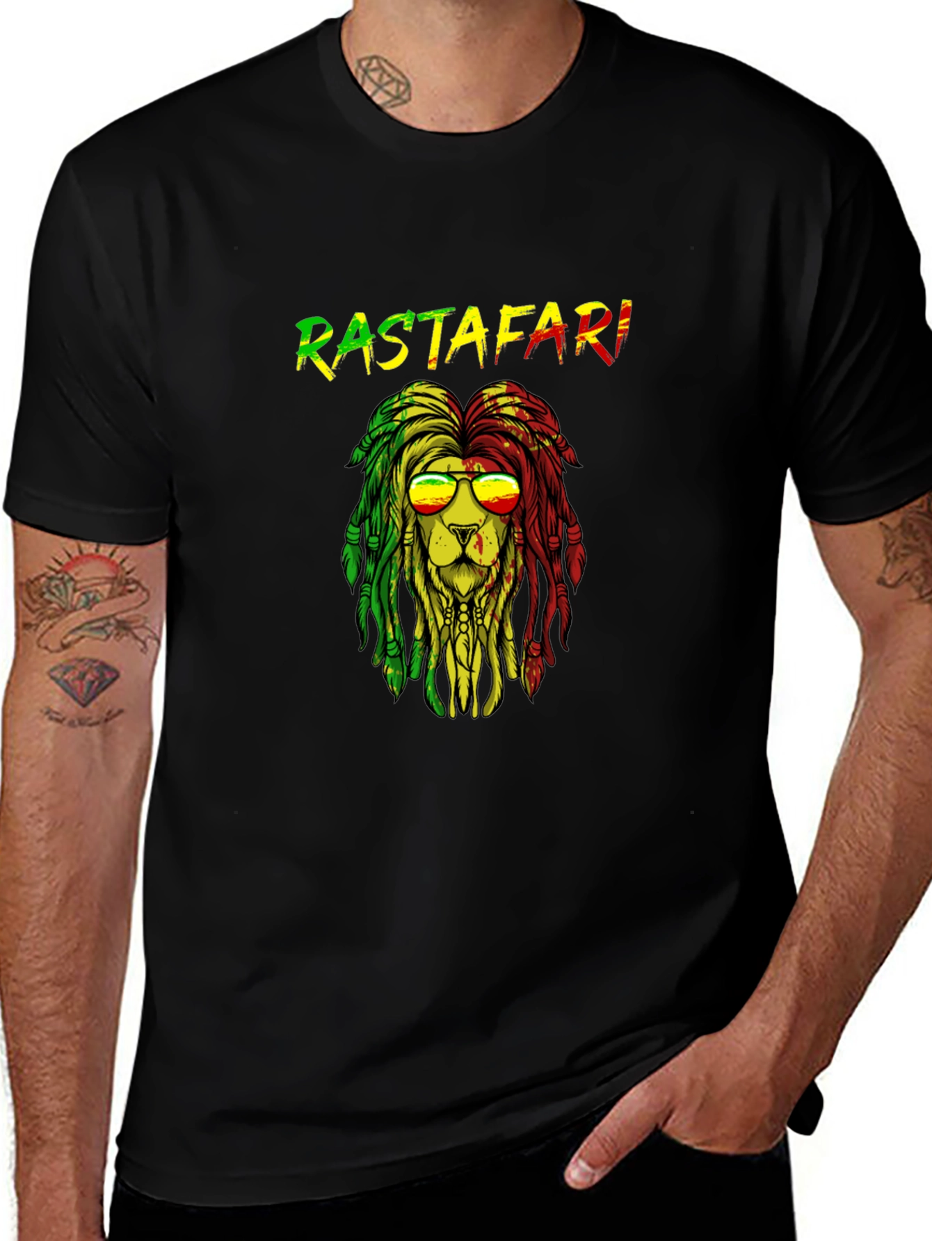 Rastafari Lion Graphic T-Shirt - Reggae Style