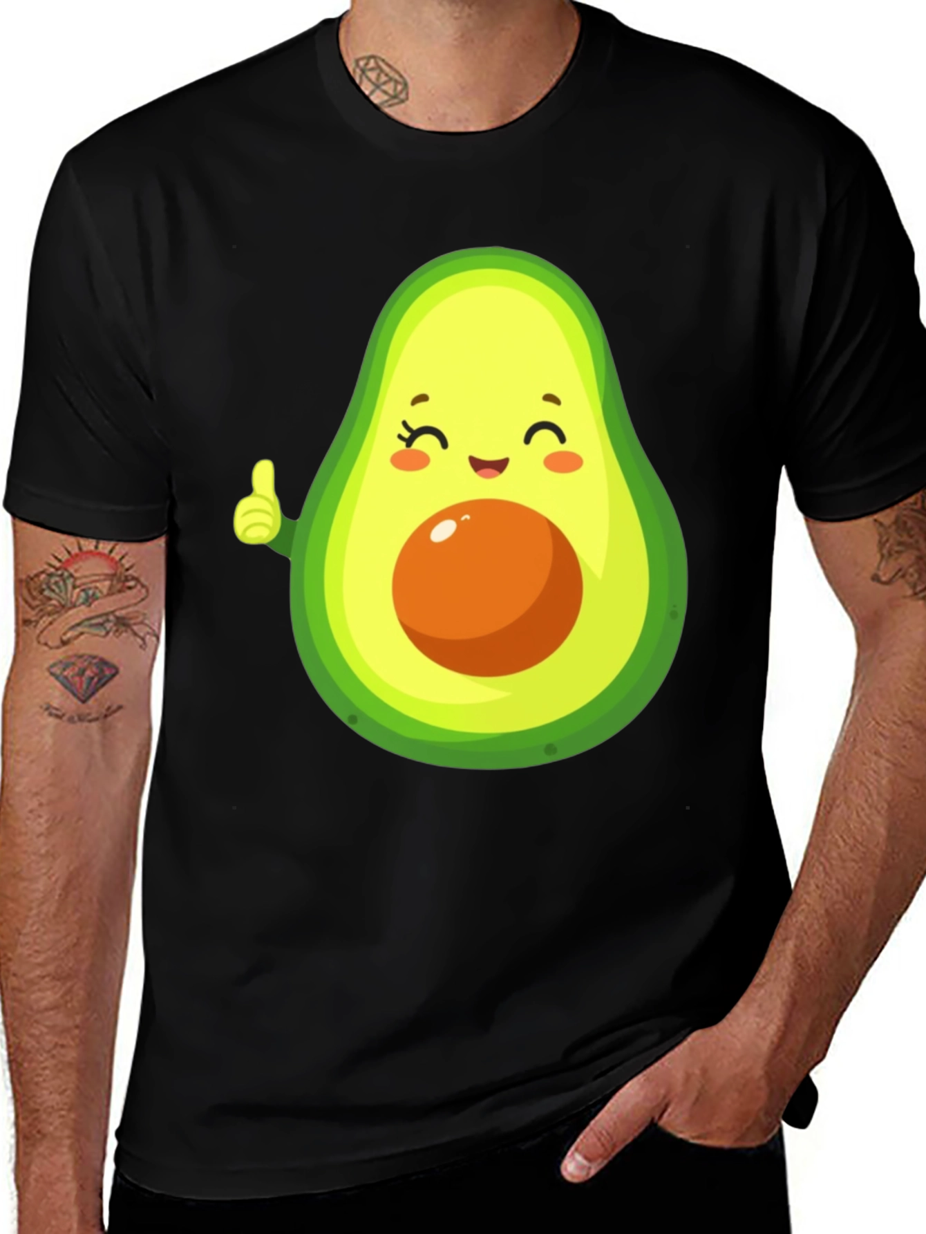 Variant 3 of Avocado Cartoon Graphic T-Shirt