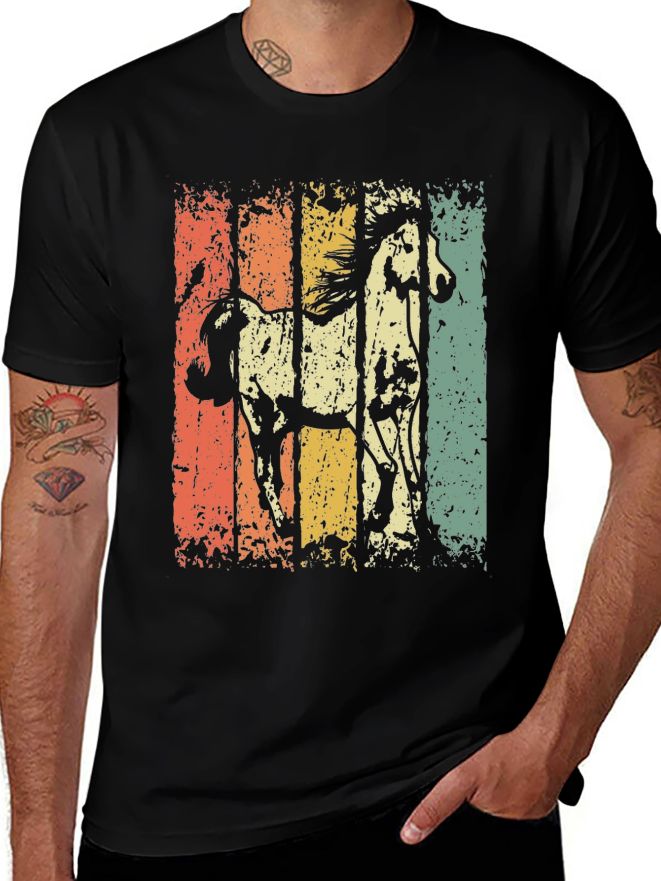 Variant 14 of Vintage Style Horse Graphic T-Shirt