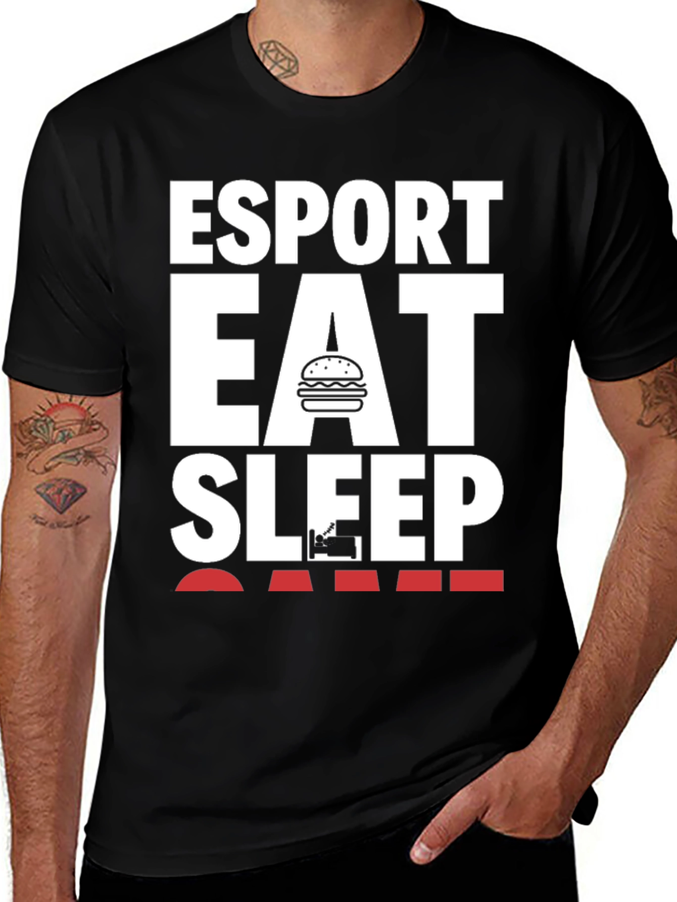 Variant 13 of Esport Eat Sleep Game Black T-Shirt