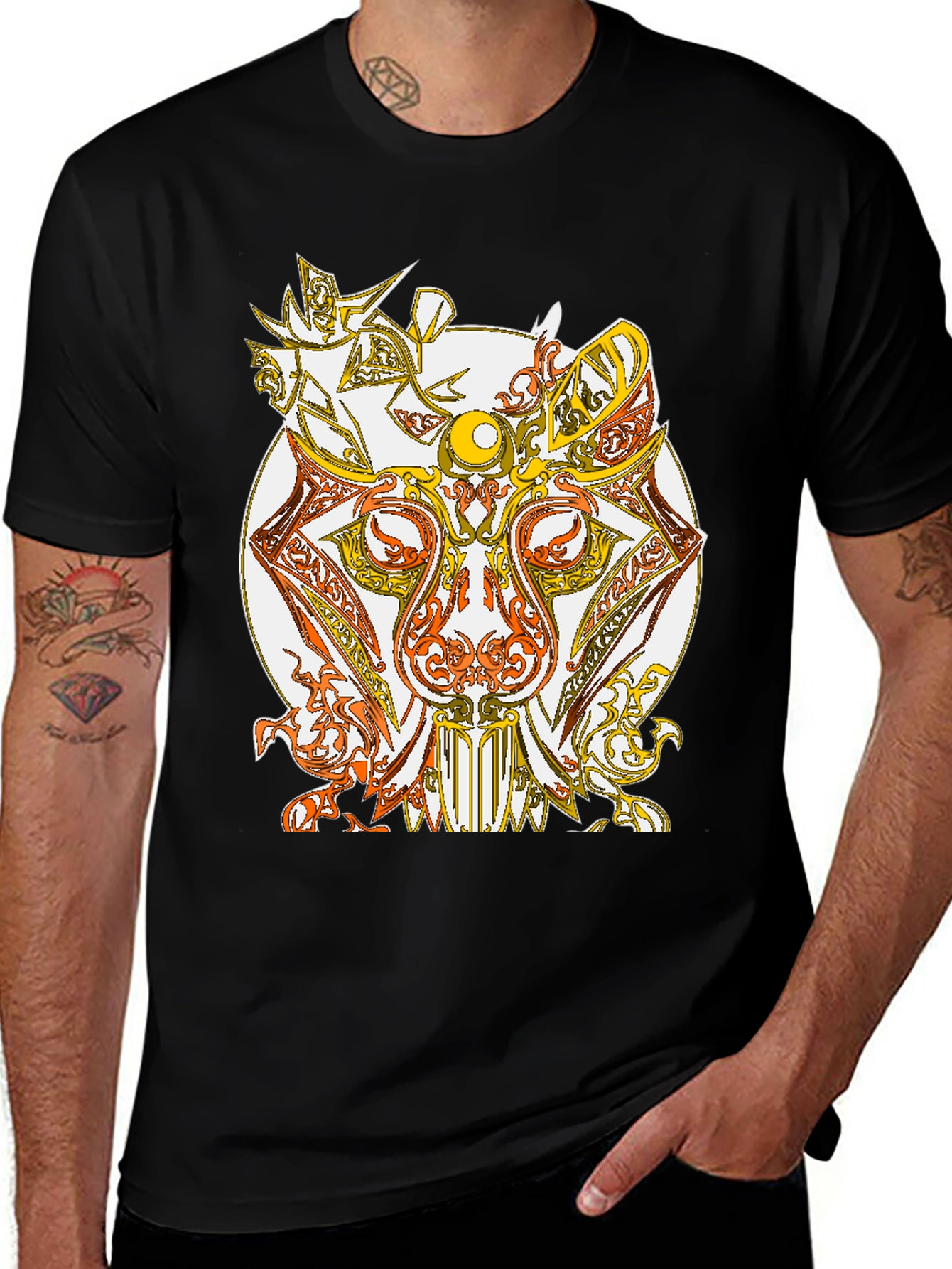 Variant 19 of Abstract Animal Graphic T-Shirt - Black