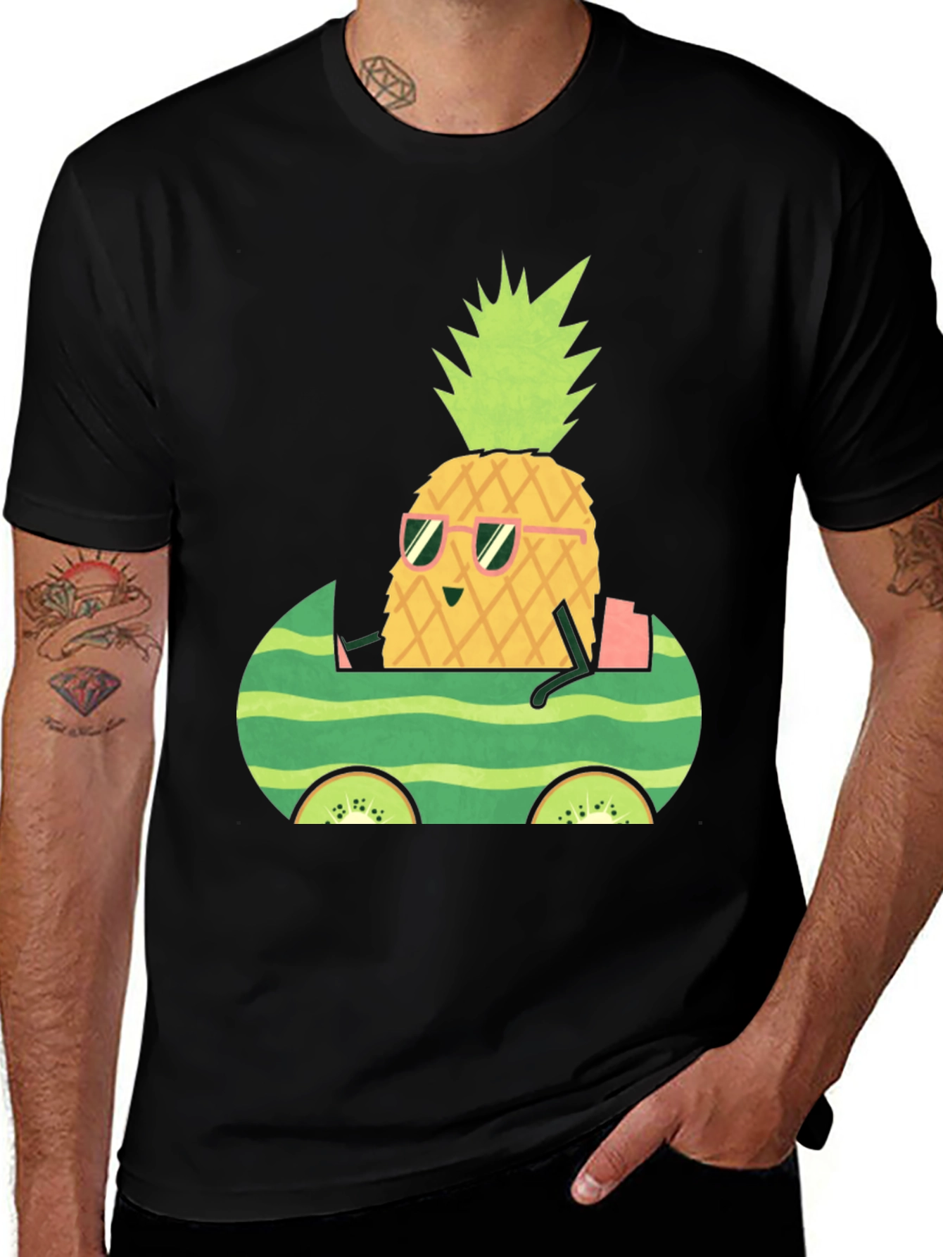 Variant 27 of Pineapple Watermelon Car Graphic Tee