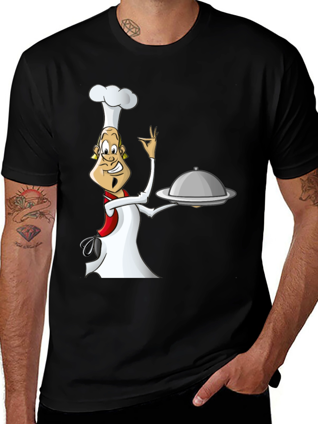Variant 21 of Chef Cartoon Black T-Shirt