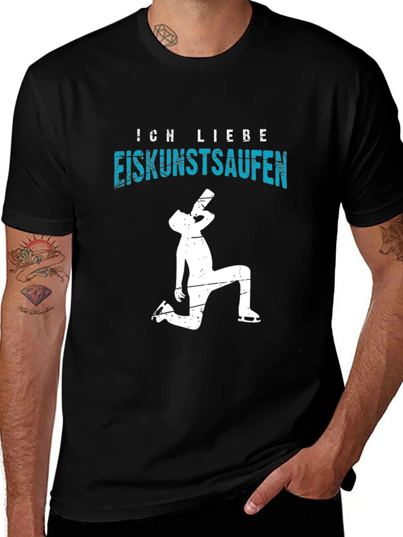 Variant 17 of Funny Ice Skating Drinking T-Shirt 