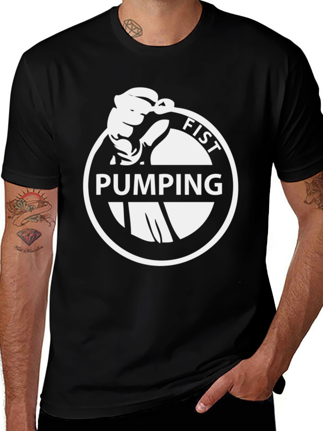 Variant 14 of Fist Pumping Black T-Shirt