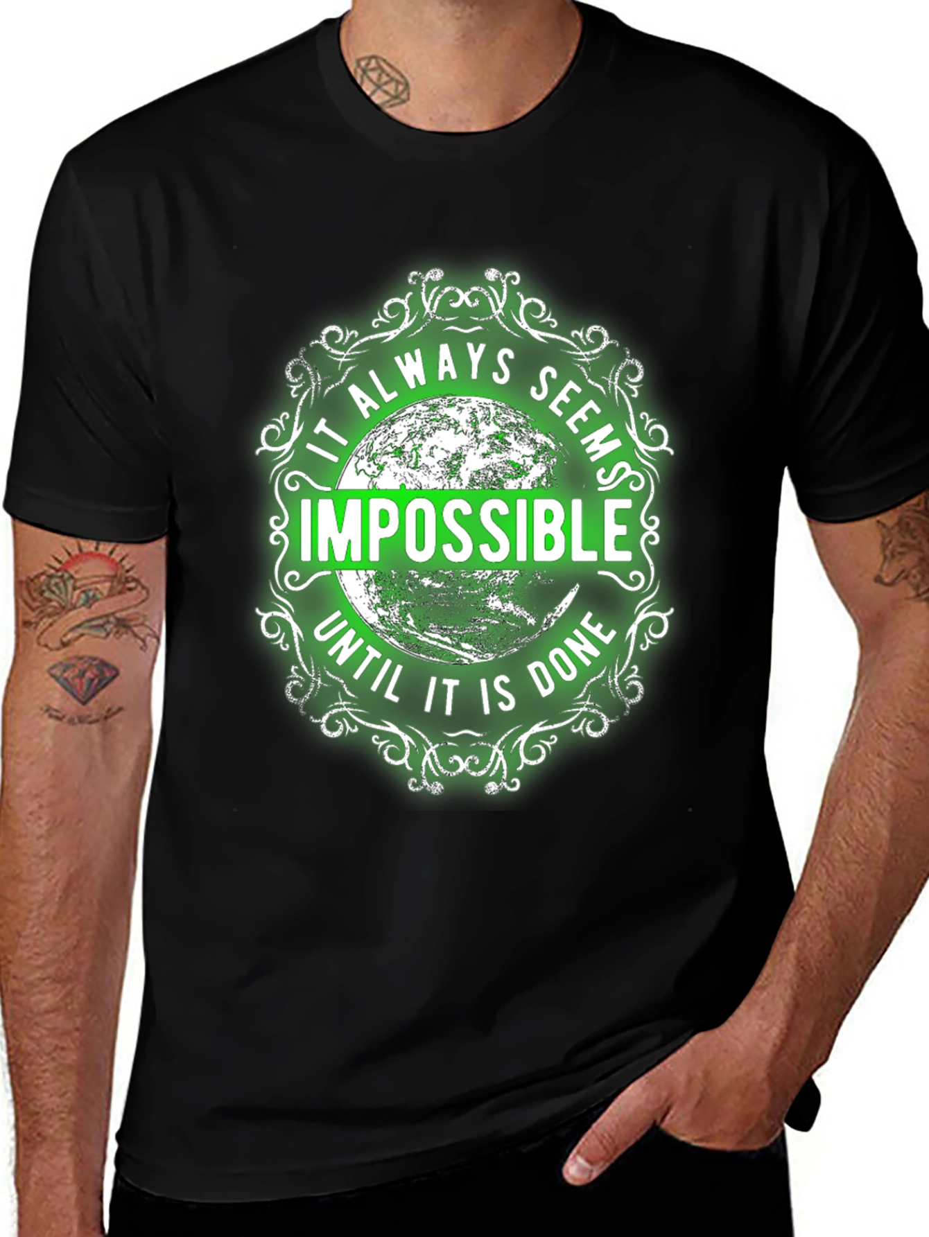 Variant 23 of Motivational Graphic Tee - Impossible Quote Shirt