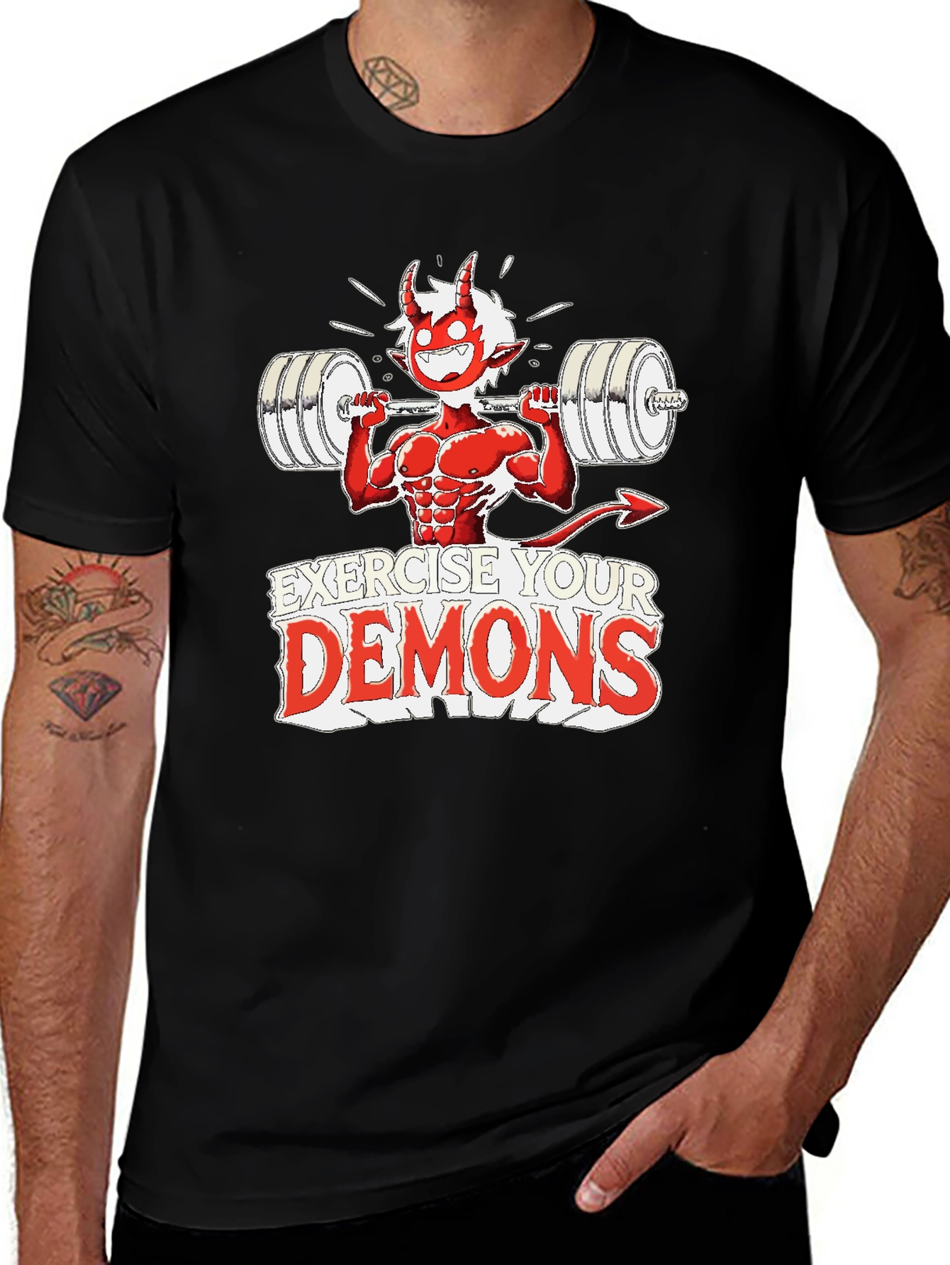 Variant 17 of Exercise Your Demons Graphic Tee - Black