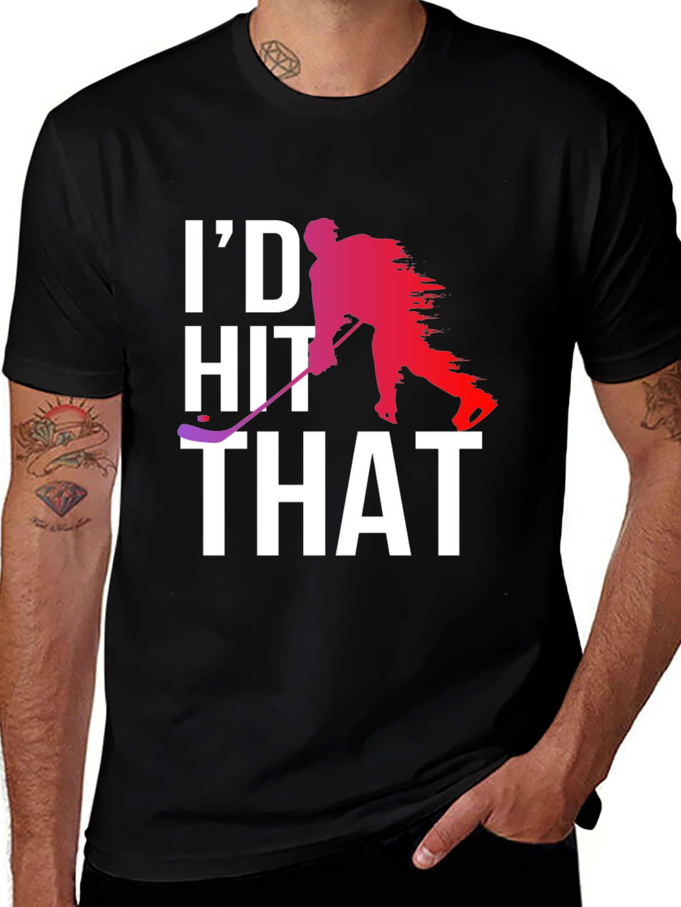 Variant 17 of I'd Hit That Hockey T-Shirt - Funny Sports Tee