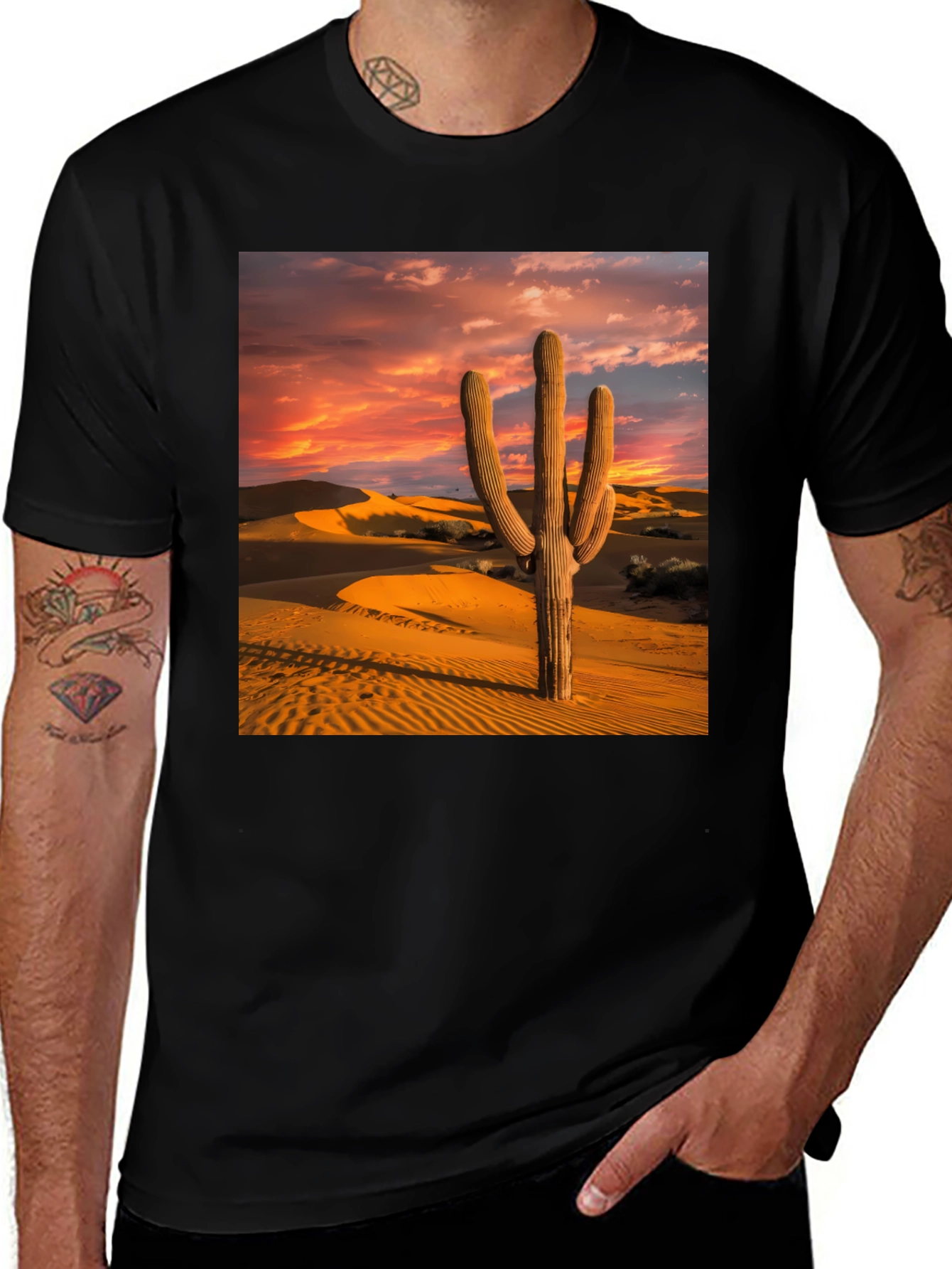 Variant 21 of Cactus Sunset Tee - Desert Vibes