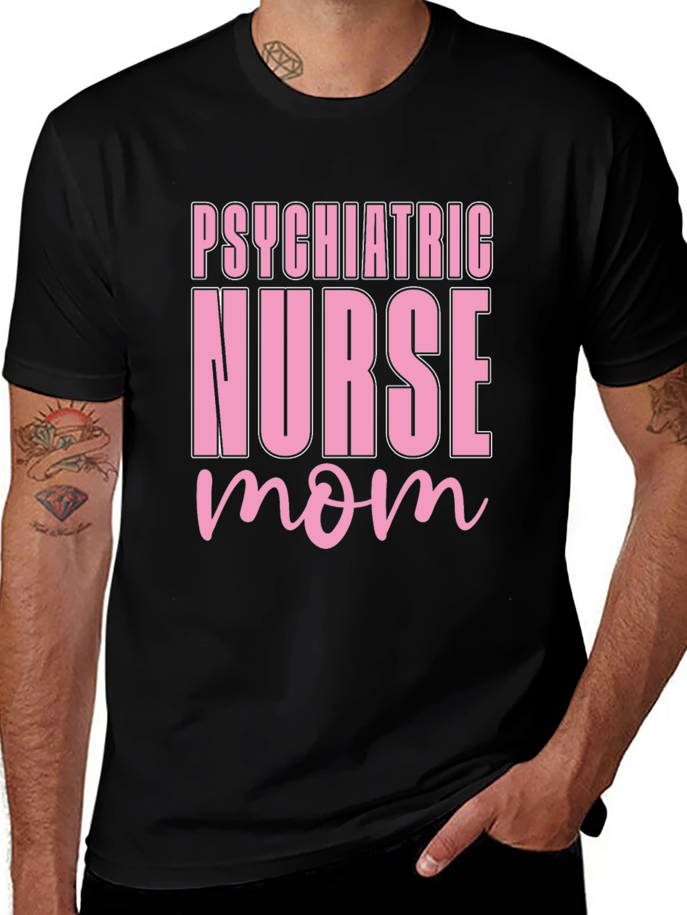 Variant 18 of Psychiatric Nurse Mom Black T-Shirt