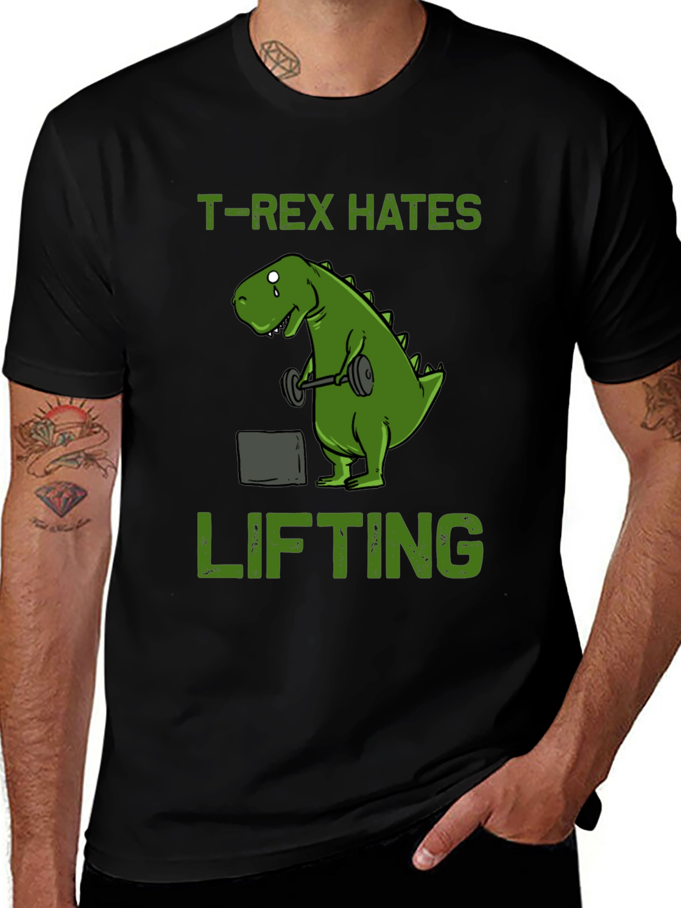 Variant 3 of T-Rex Hates Lifting T-Shirt
