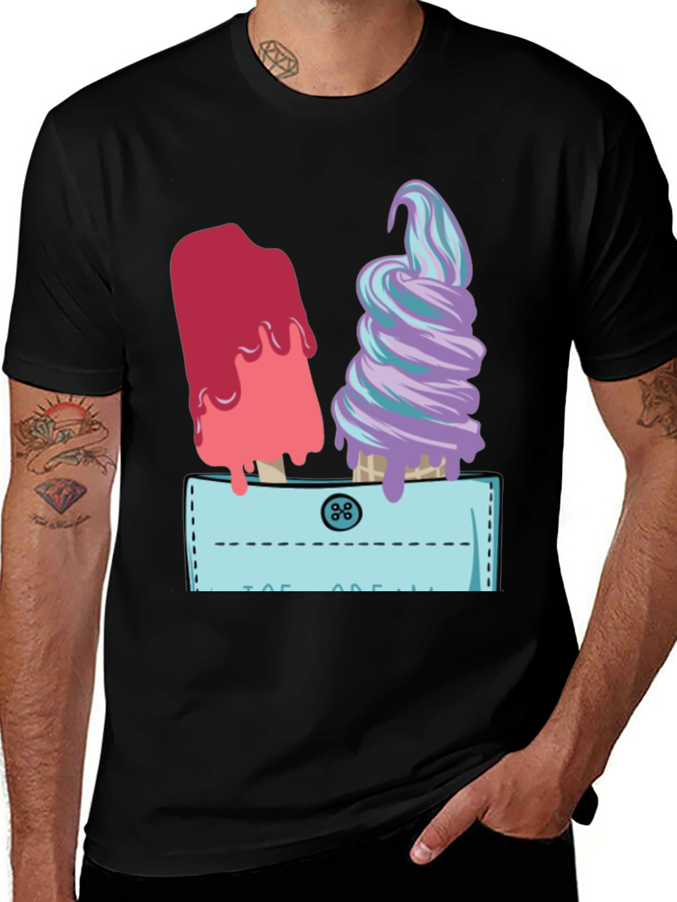Variant 8 of Ice Cream Pocket Graphic Tee
