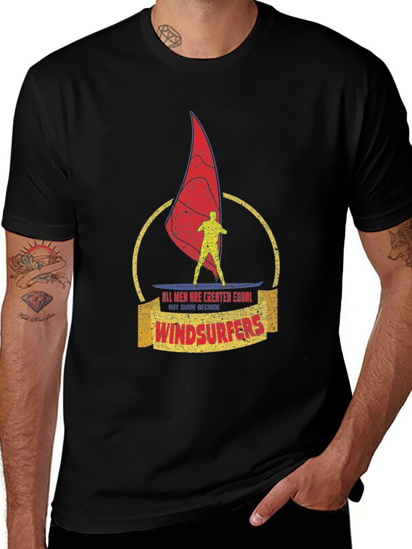 Variant 11 of Windsurfers Graphic T-Shirt - All Men Are Created Equal