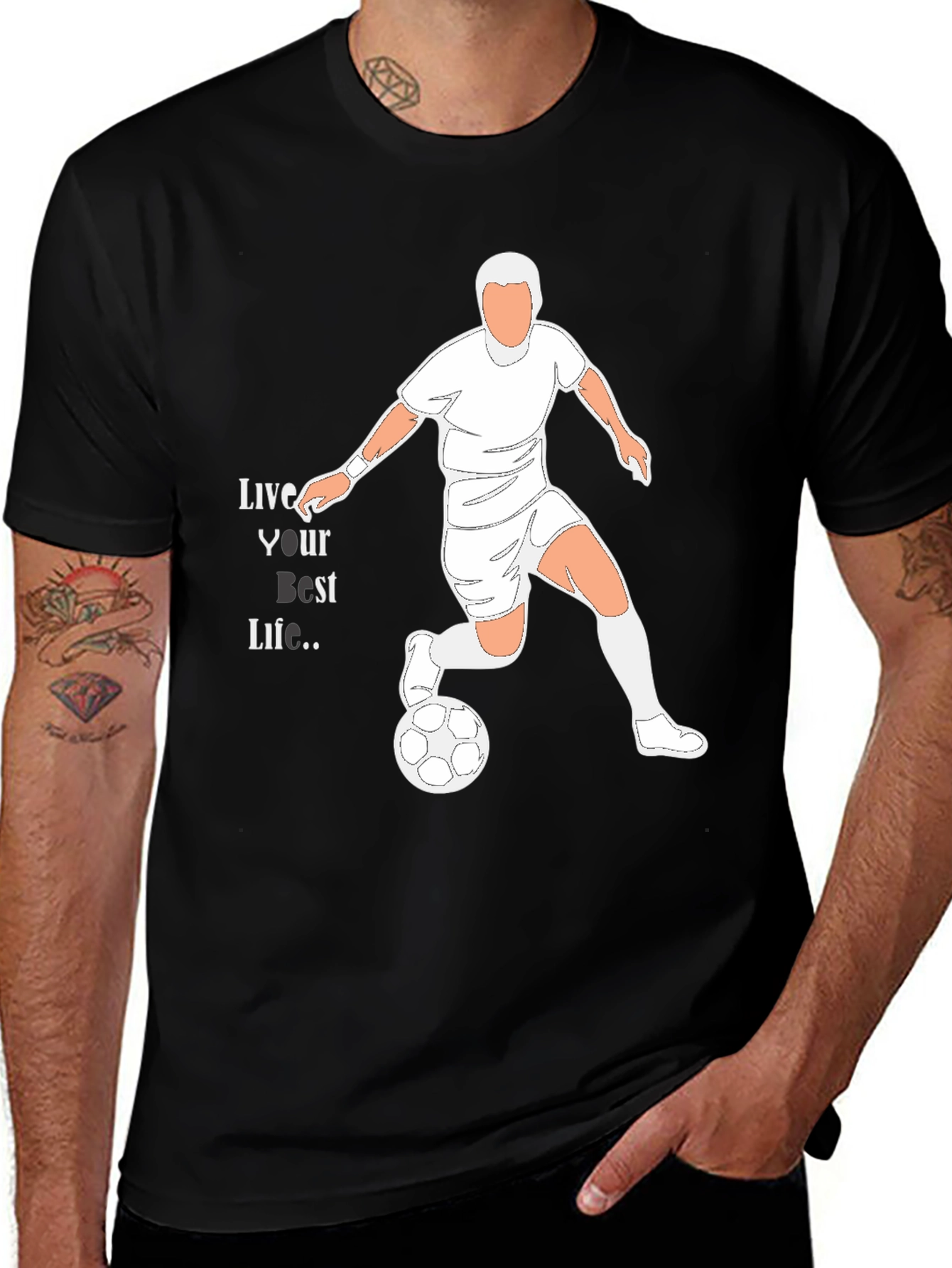 Variant 14 of Live Your Best Life Soccer Graphic Tee