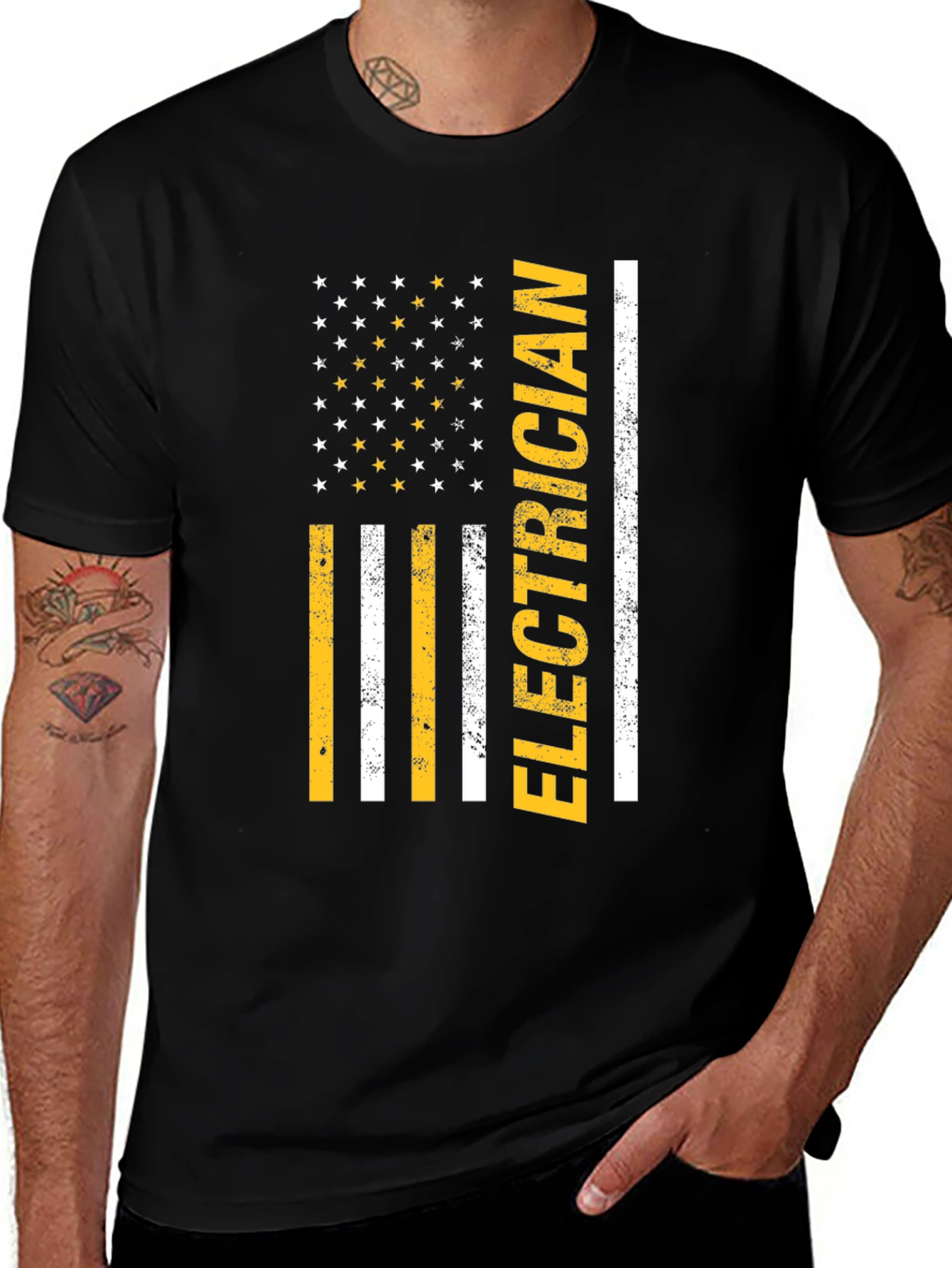 Variant 9 of Electrician American Flag Graphic T-Shirt