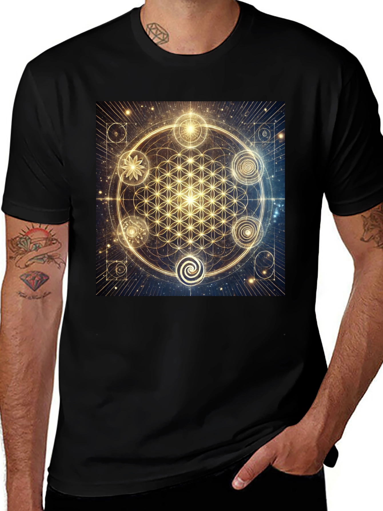 Sacred Geometry T-Shirt - Flower of Life Design