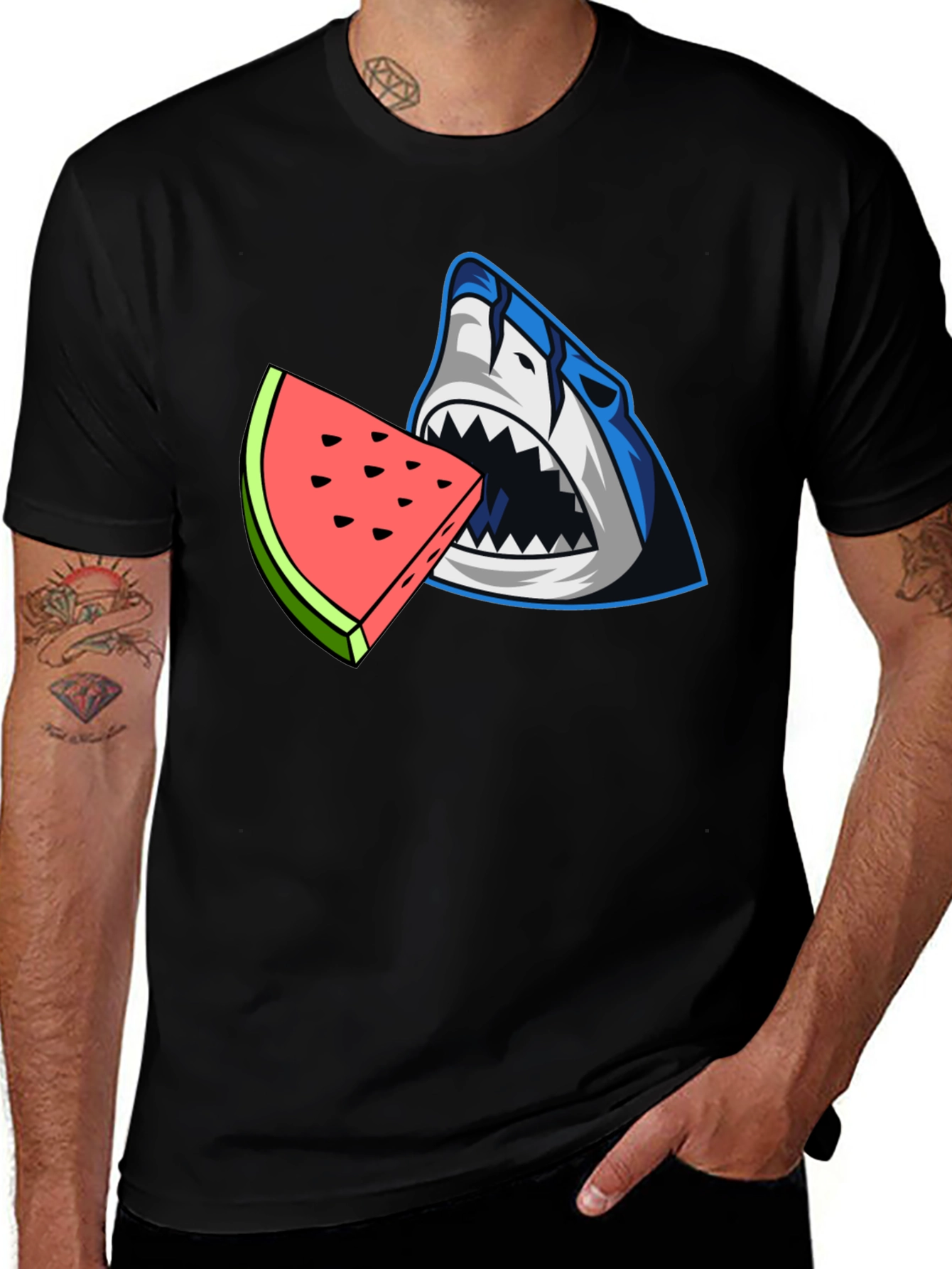 Variant 27 of Shark Watermelon Graphic Tee