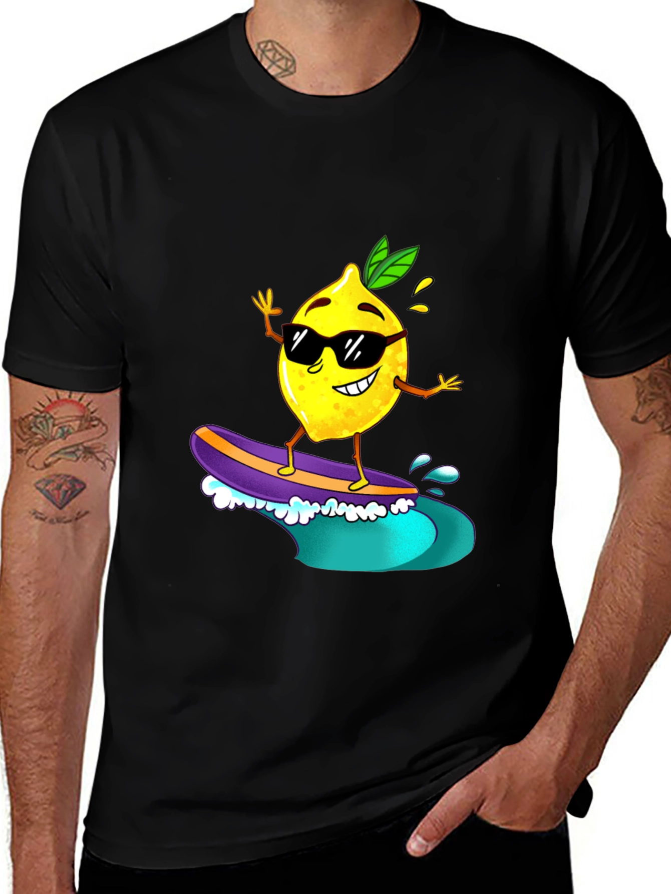 Variant 4 of Surfing Lemon Graphic Tee