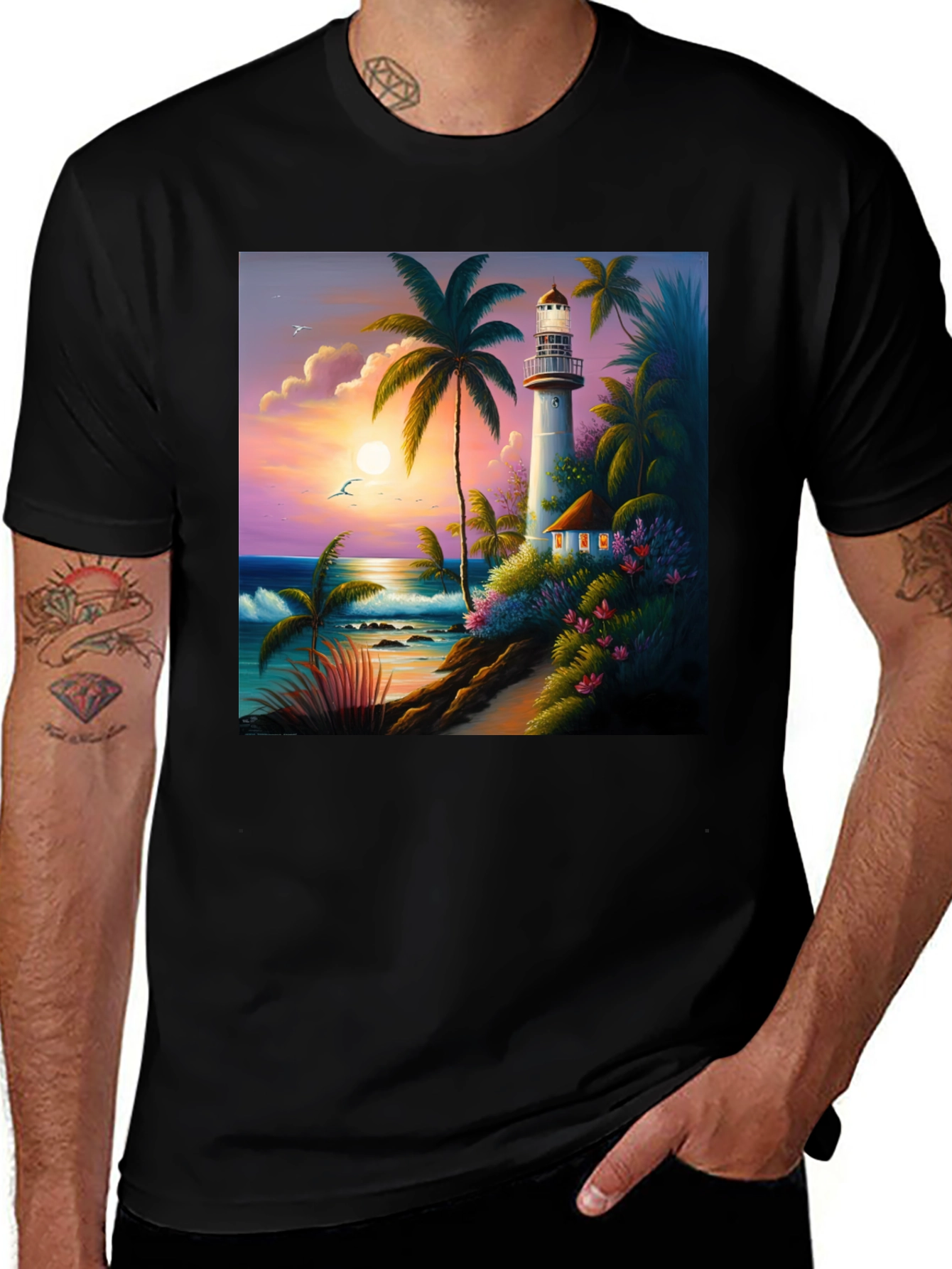 Variant 12 of Tropical Lighthouse T-Shirt